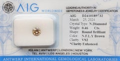 AIG Certified 0.46ct Natural Round Brilliant Diamond - Clarity Enhanced