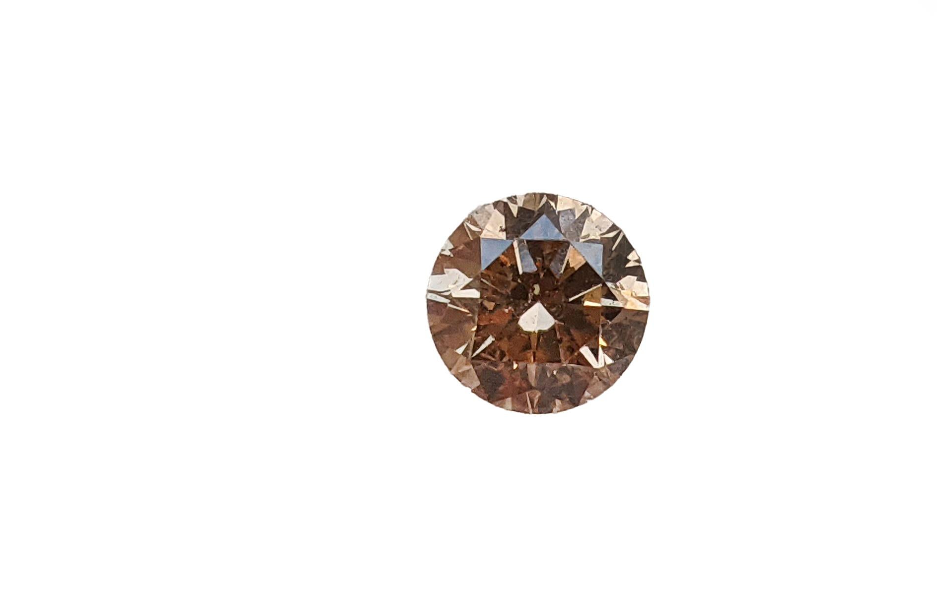 Women's or Men's AIG Certified 0.60ct Natural Round Brilliant Diamond - Clarity Enhanced For Sale