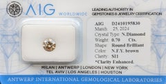 AIG Certified 0.70ct Natural Round Brilliant Diamond - Clarity Enhanced