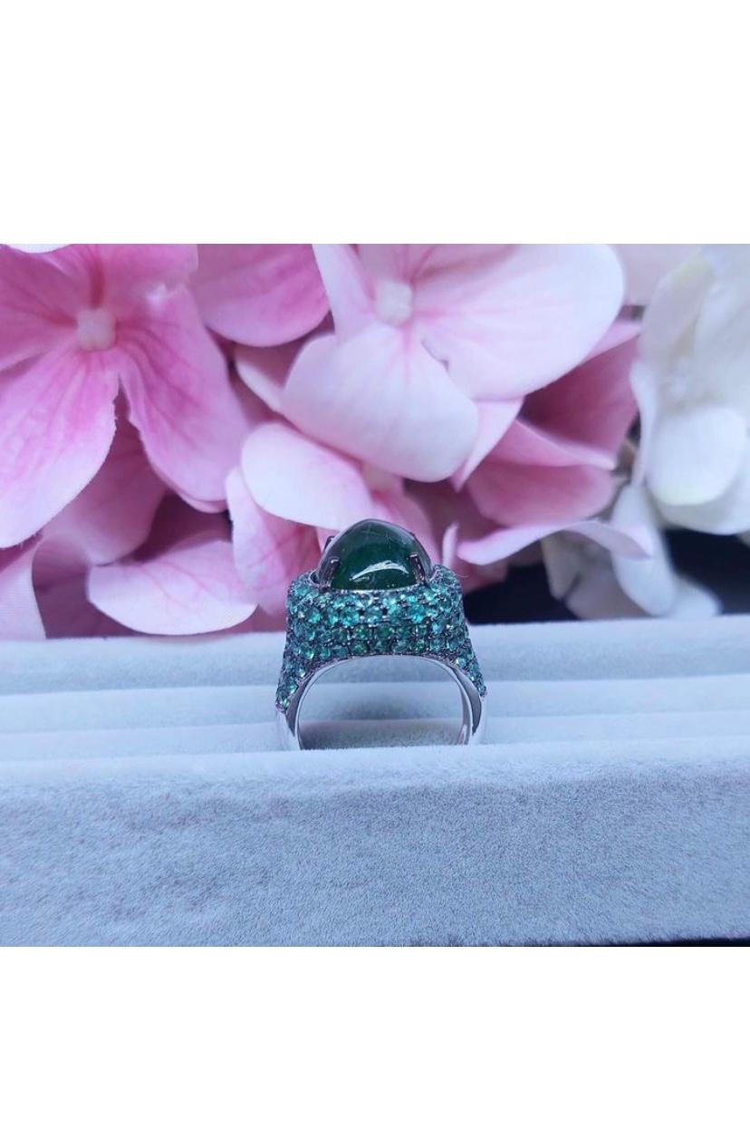  AIG Certified 10 Carat Zambian Emerald 18K Gold Ring For Sale 8