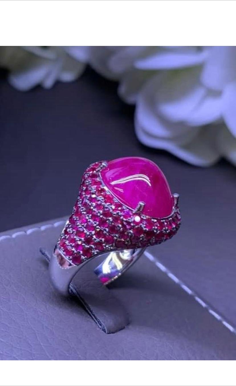 AIG Certified 10 Carats  Natural Burma Ruby 18K Gold Ring  For Sale 2