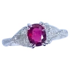 AIG-zertifiziert  1,00 Karat Siamese Rubin Diamanten 18k Gold Ring
