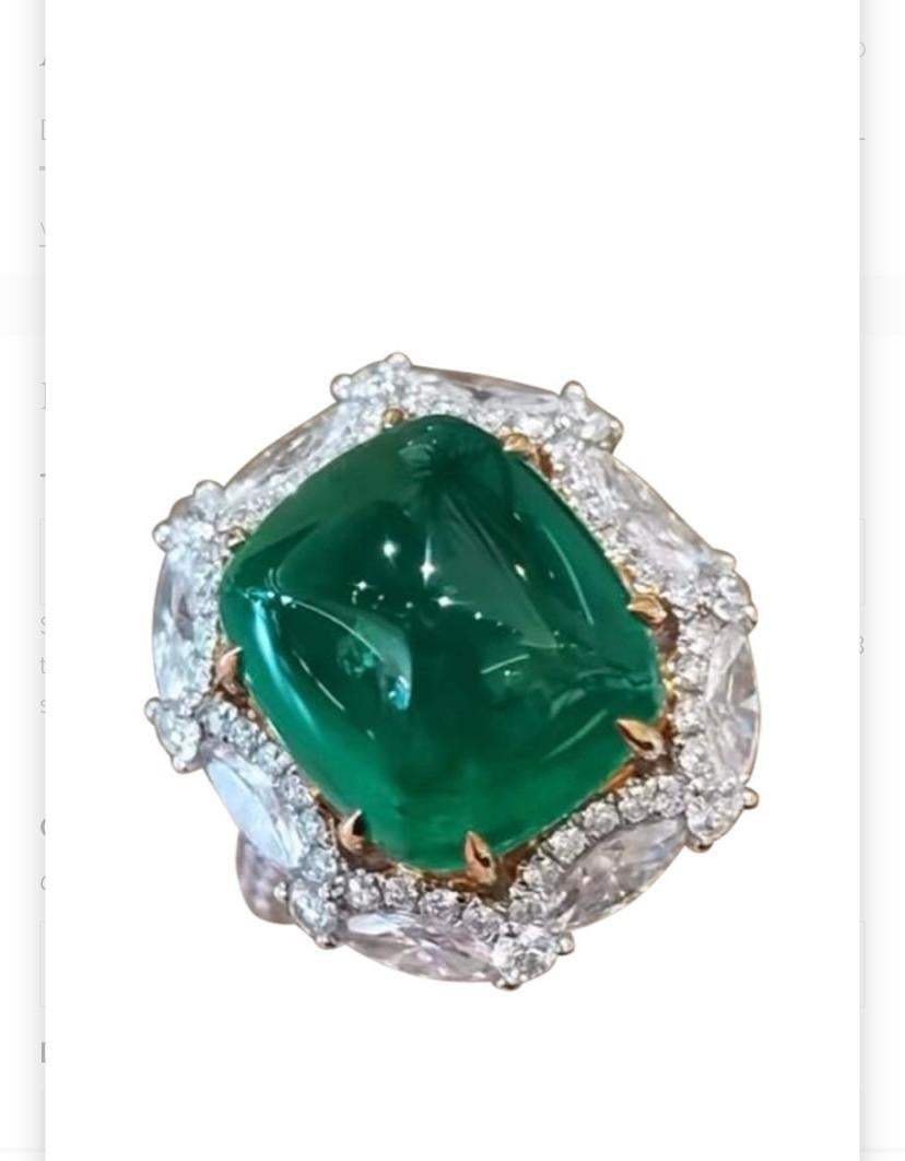 18 Karat Goldring, AIG-zertifizierter 10,00 Karat sambischer Smaragd 3,00 Karat Diamanten im Angebot 4