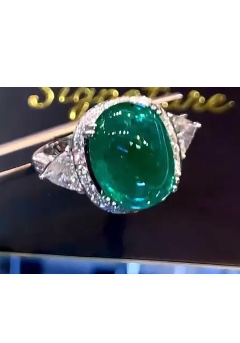 AIG-zertifizierter 10.02 Karat sambischer Smaragd  Diamanten 18K Gold Ring im Zustand „Neu“ in Massafra, IT