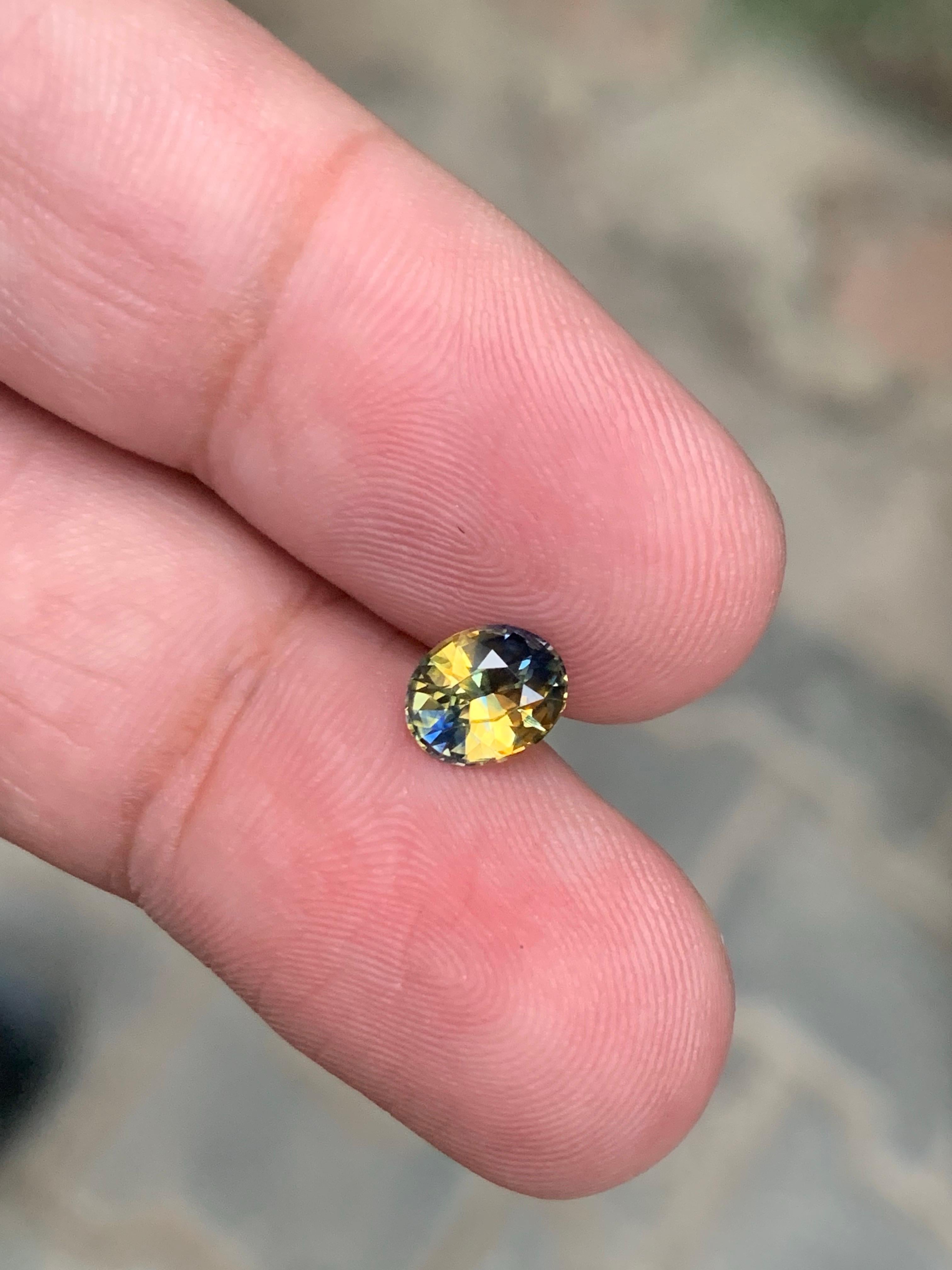 Zaffiro bicolore naturale sfuso certificato AIG da 1,04 carati del Madagascar in vendita 4