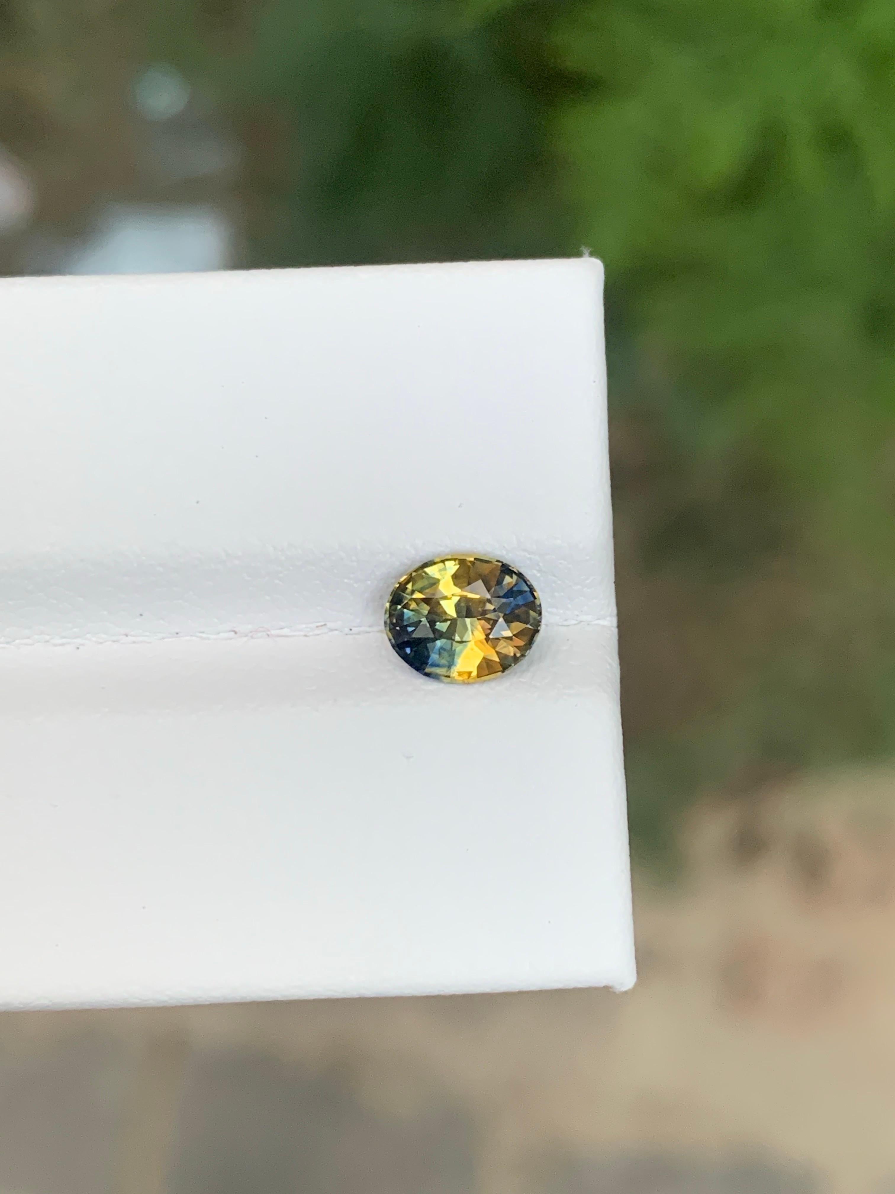 Zaffiro bicolore naturale sfuso certificato AIG da 1,04 carati del Madagascar in vendita 5