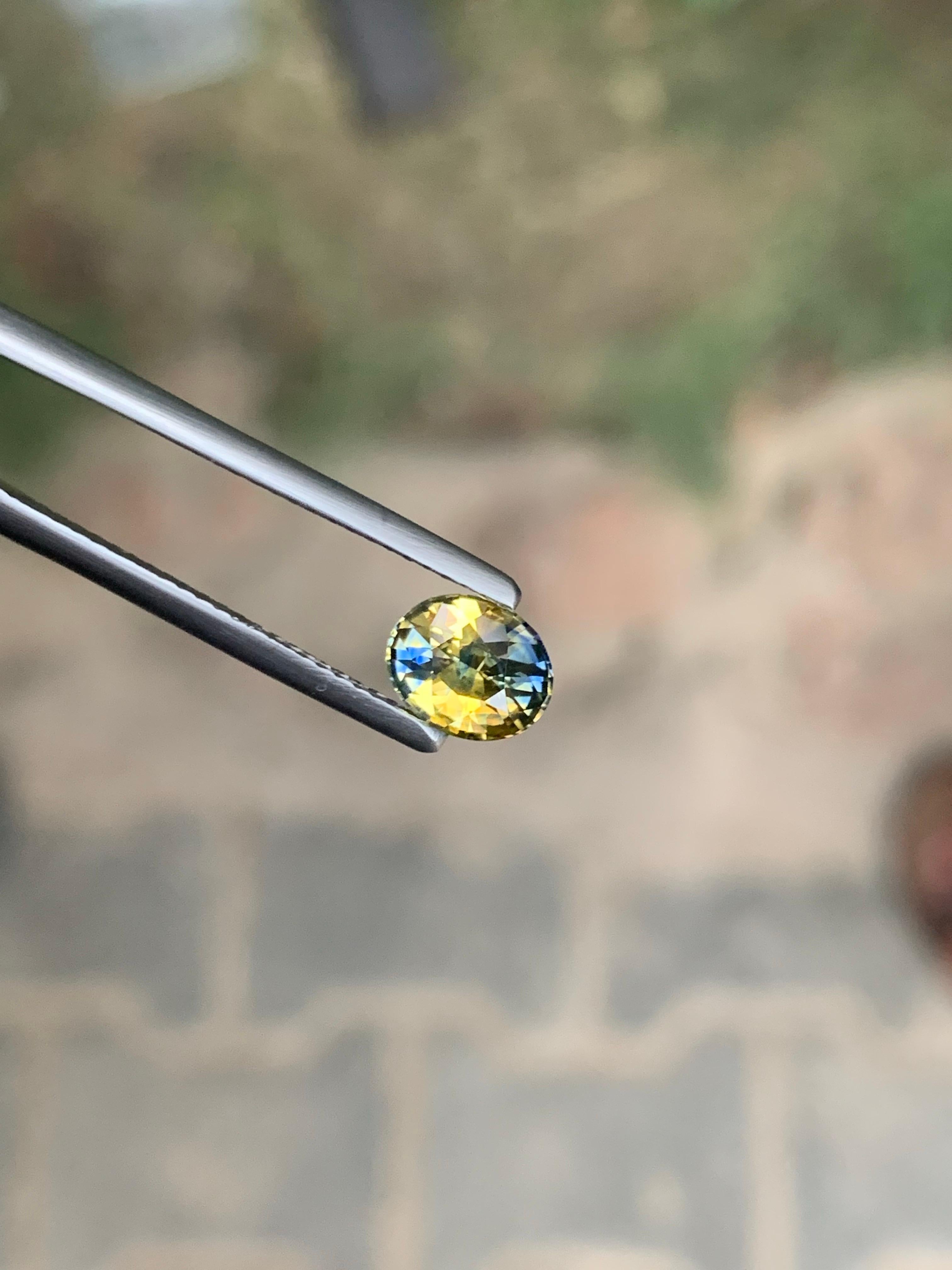 Zaffiro bicolore naturale sfuso certificato AIG da 1,04 carati del Madagascar in vendita 7