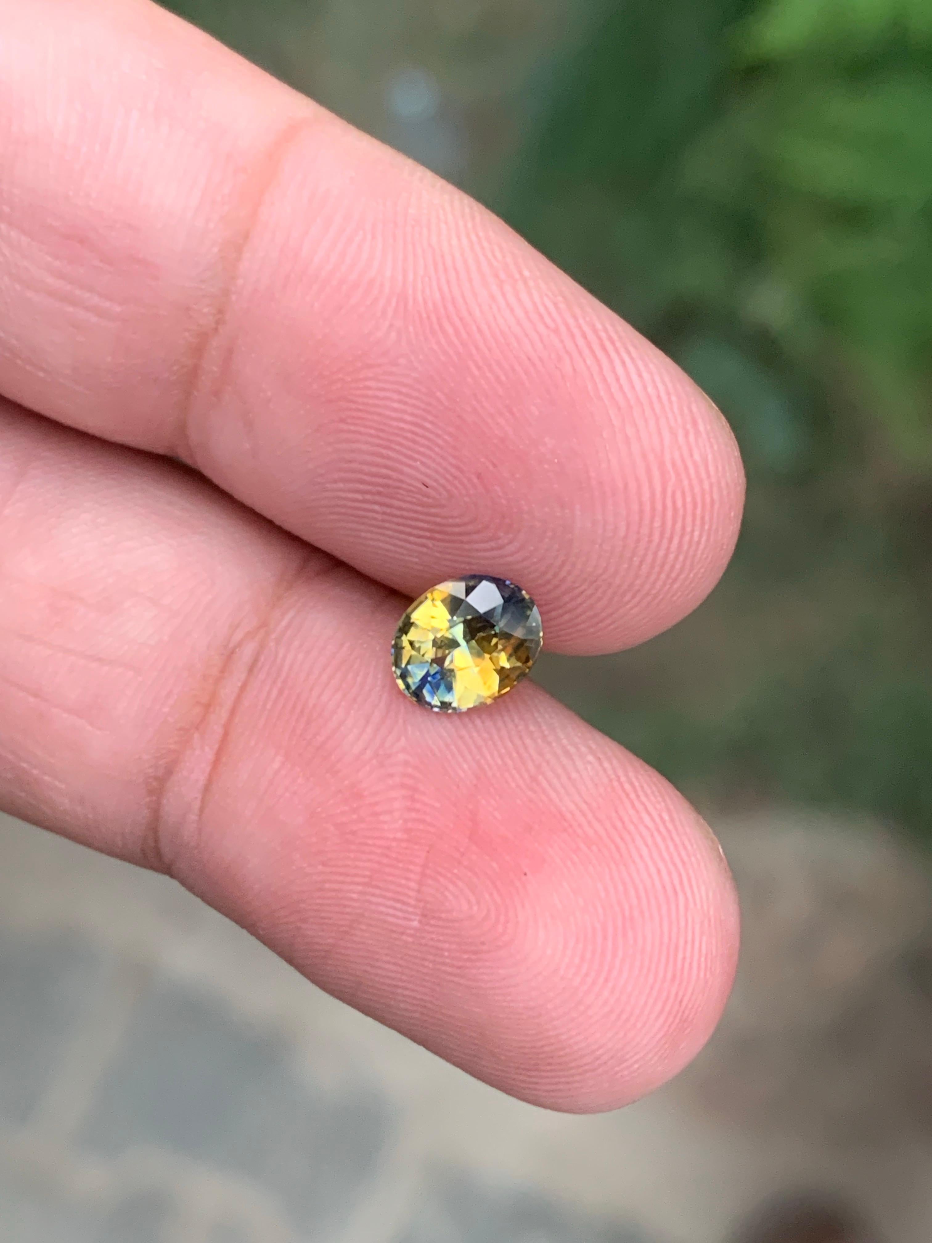 Zaffiro bicolore naturale sfuso certificato AIG da 1,04 carati del Madagascar in vendita 9