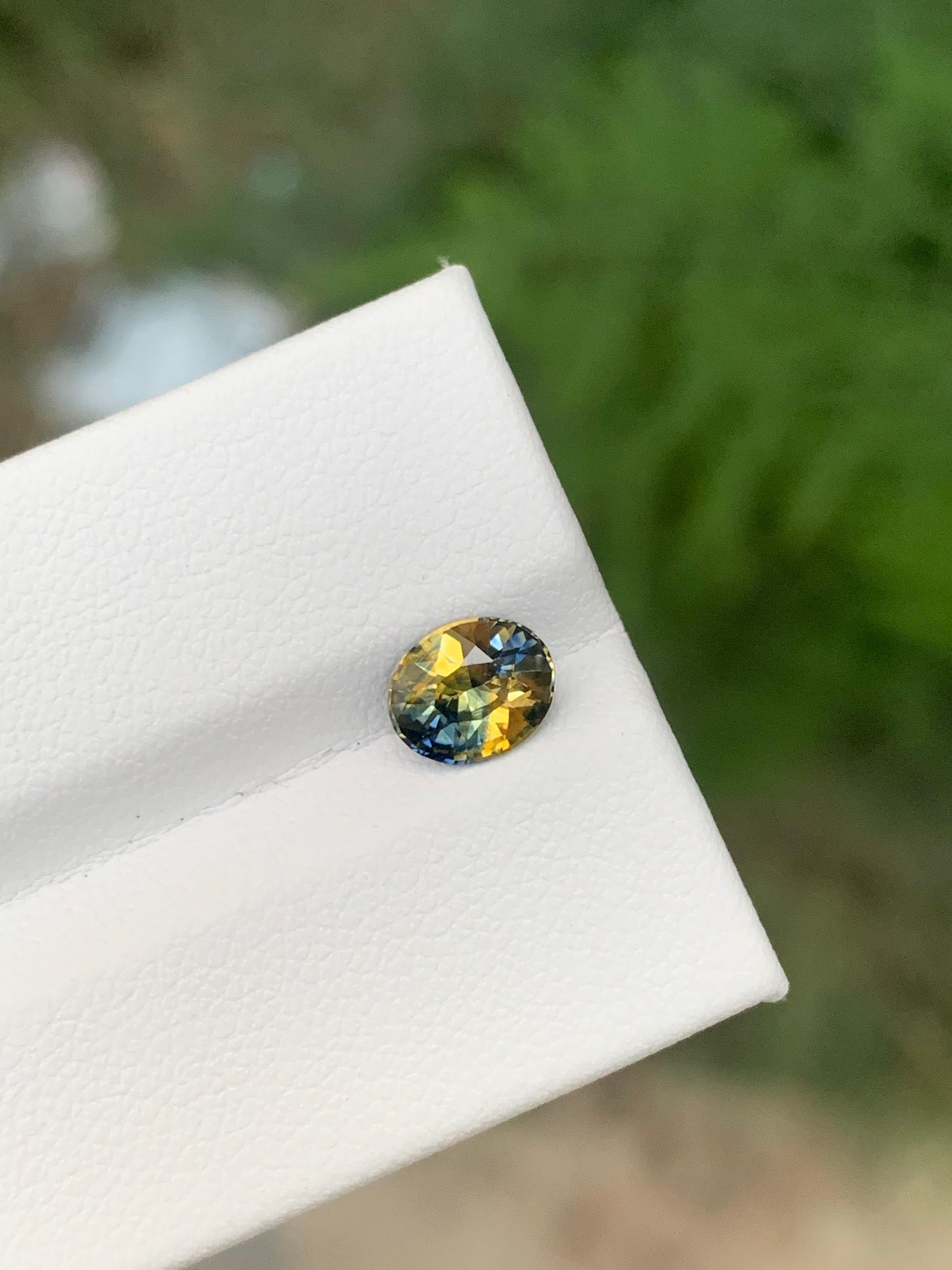 Arts and Crafts Zaffiro bicolore naturale sfuso certificato AIG da 1,04 carati del Madagascar in vendita