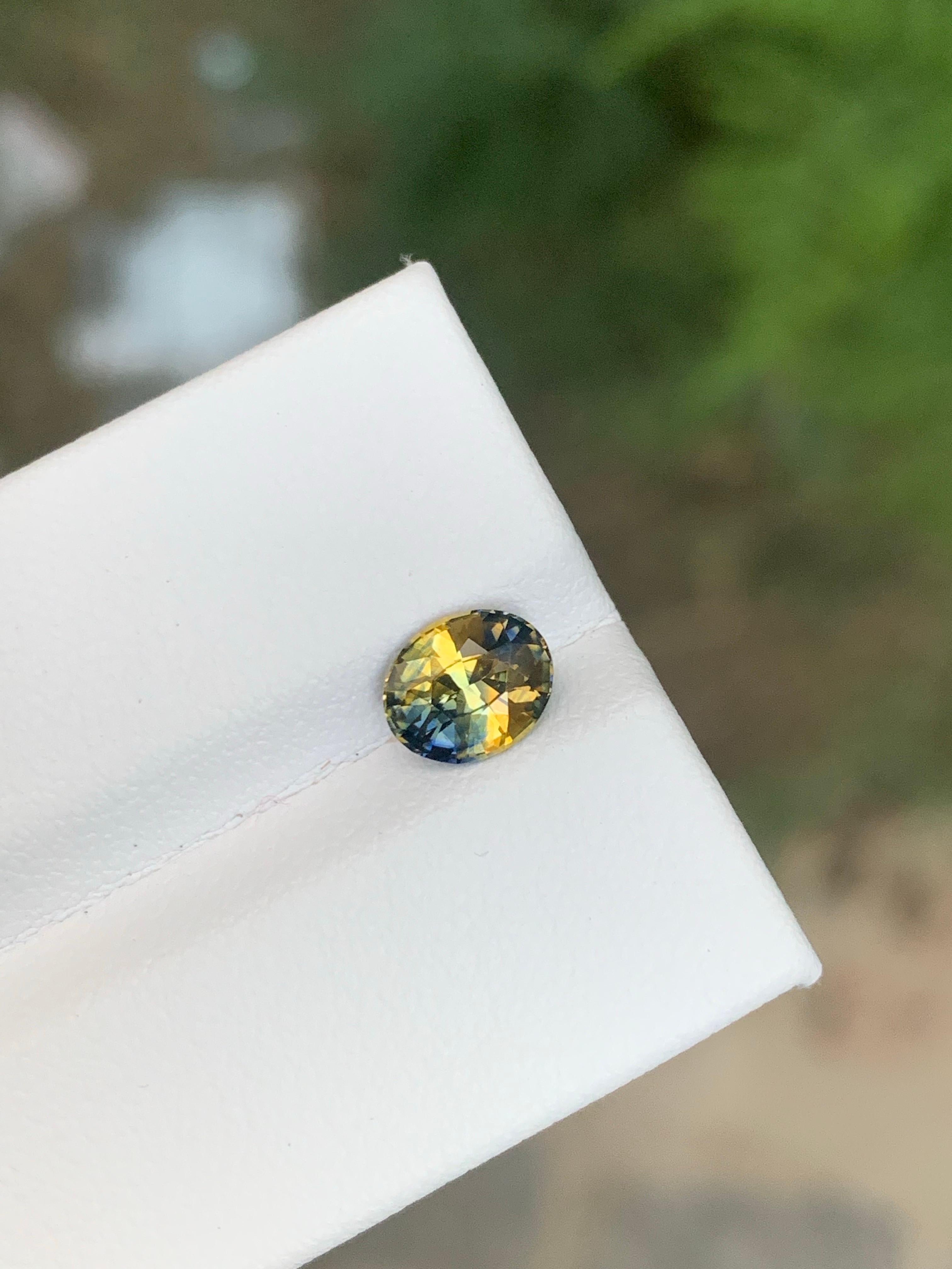 Zaffiro bicolore naturale sfuso certificato AIG da 1,04 carati del Madagascar in vendita 1