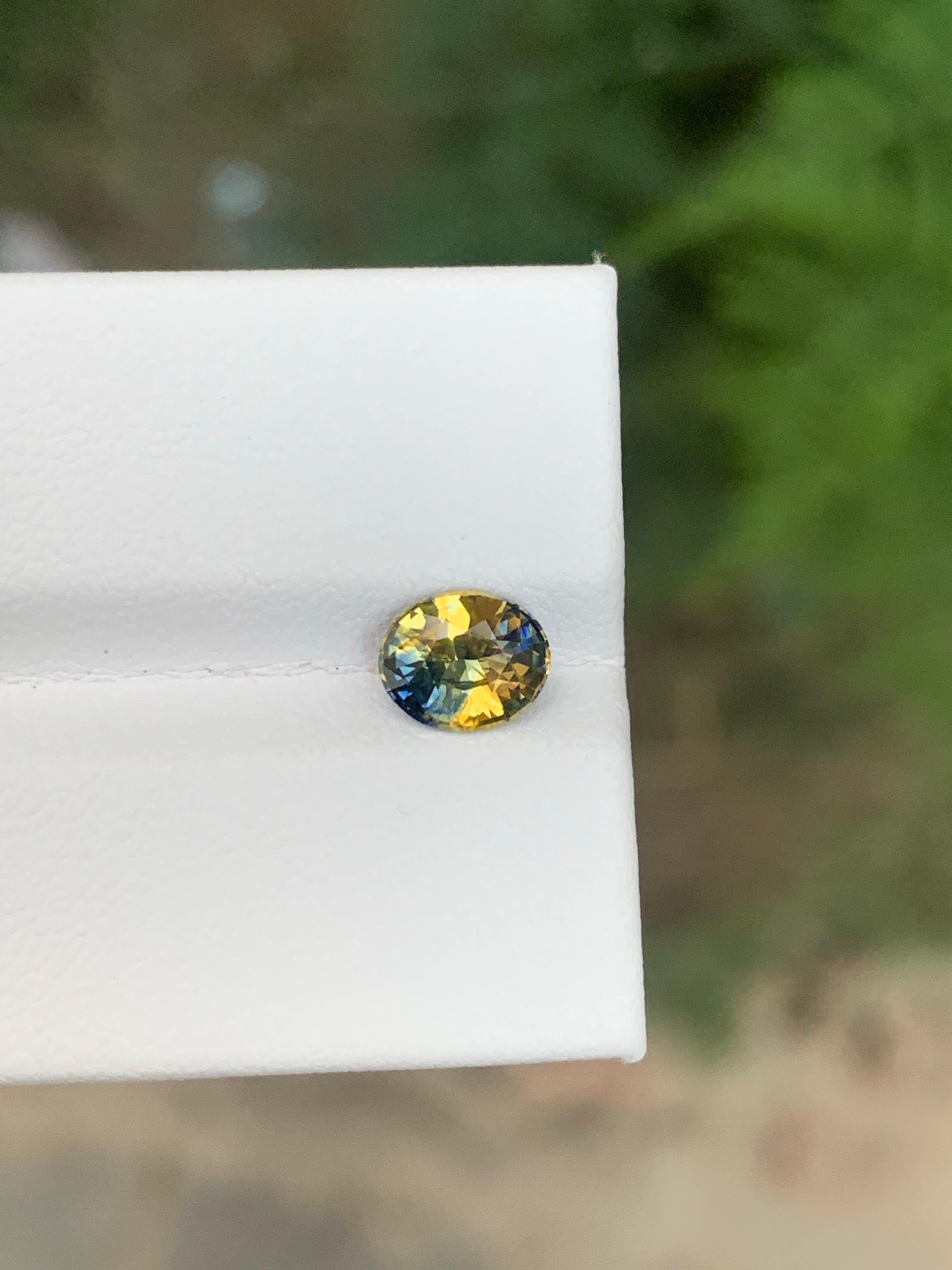 Zaffiro bicolore naturale sfuso certificato AIG da 1,04 carati del Madagascar in vendita 2