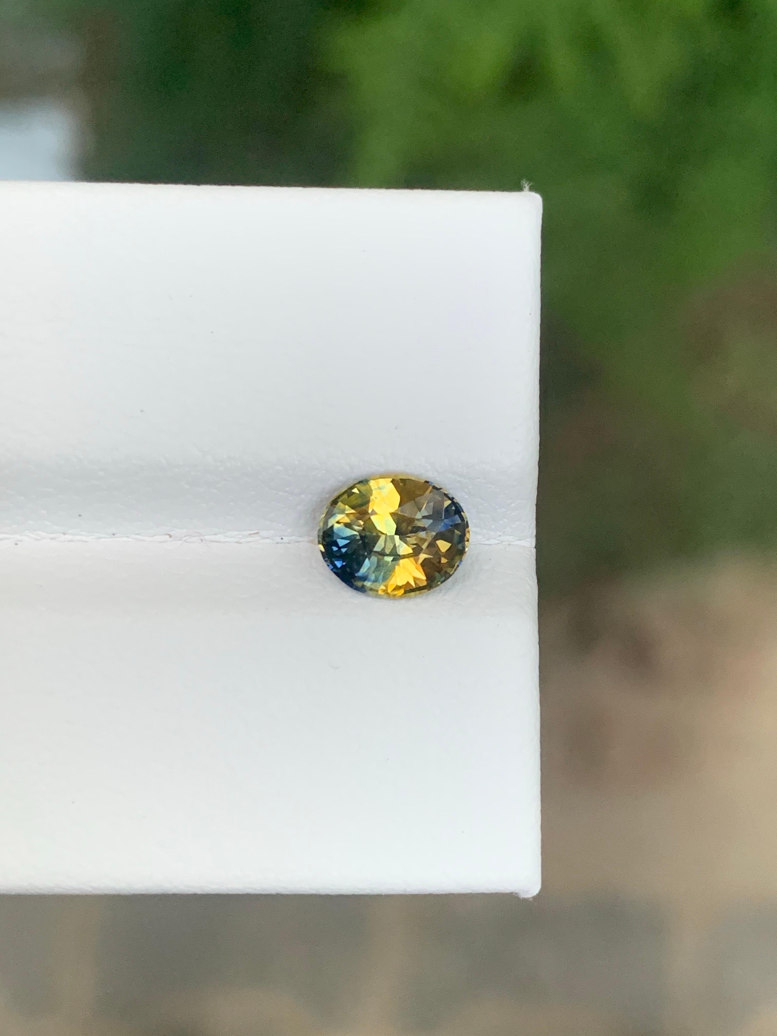 Zaffiro bicolore naturale sfuso certificato AIG da 1,04 carati del Madagascar in vendita 3