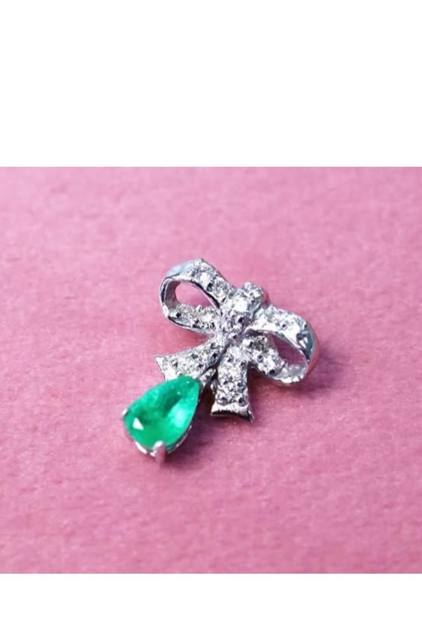 Parure en or 18 carats, diamants et émeraudes de Zambie certifiées AIG de 1,20 carat en vente 2