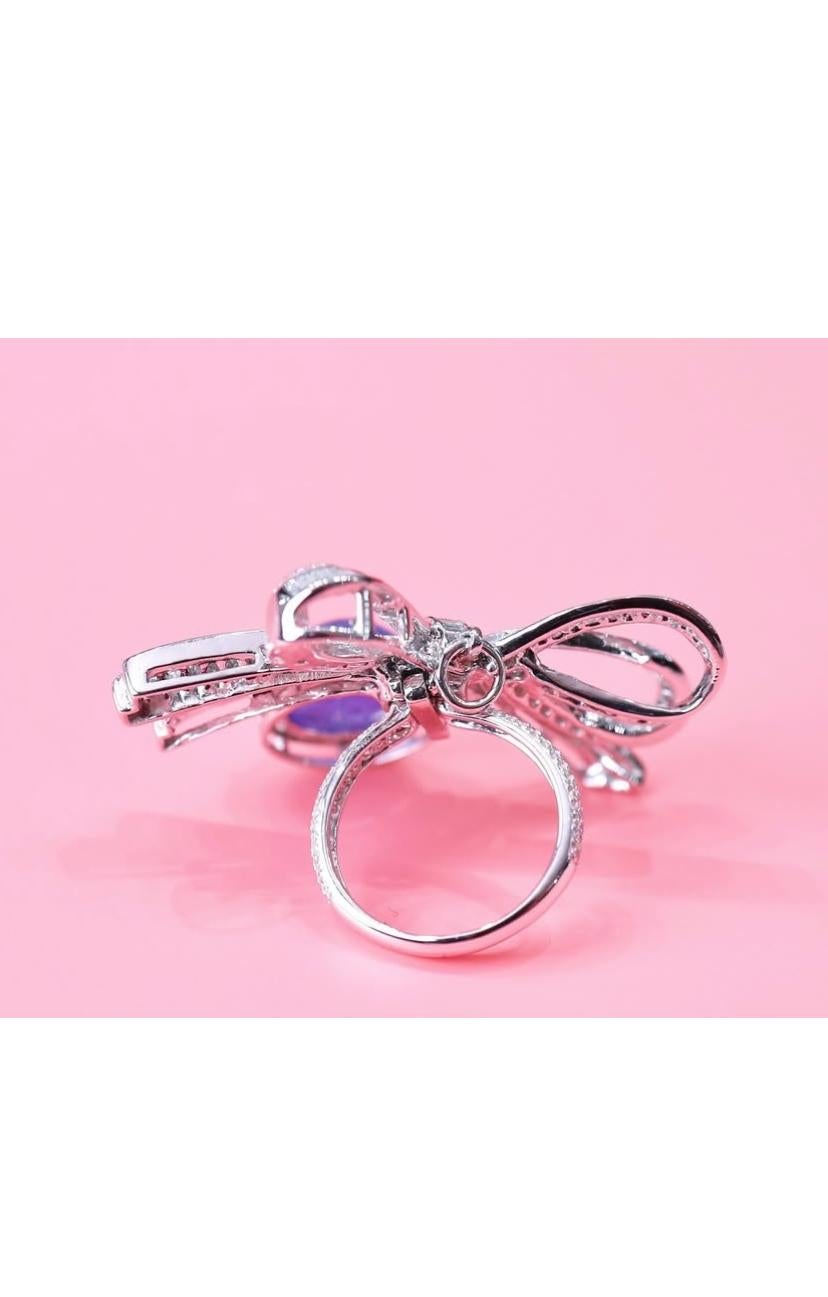 Bague/pendentif en or 18 carats avec tanzanite certifiée AIG de 12,00 carats et diamants de 4,20 carats en vente 1