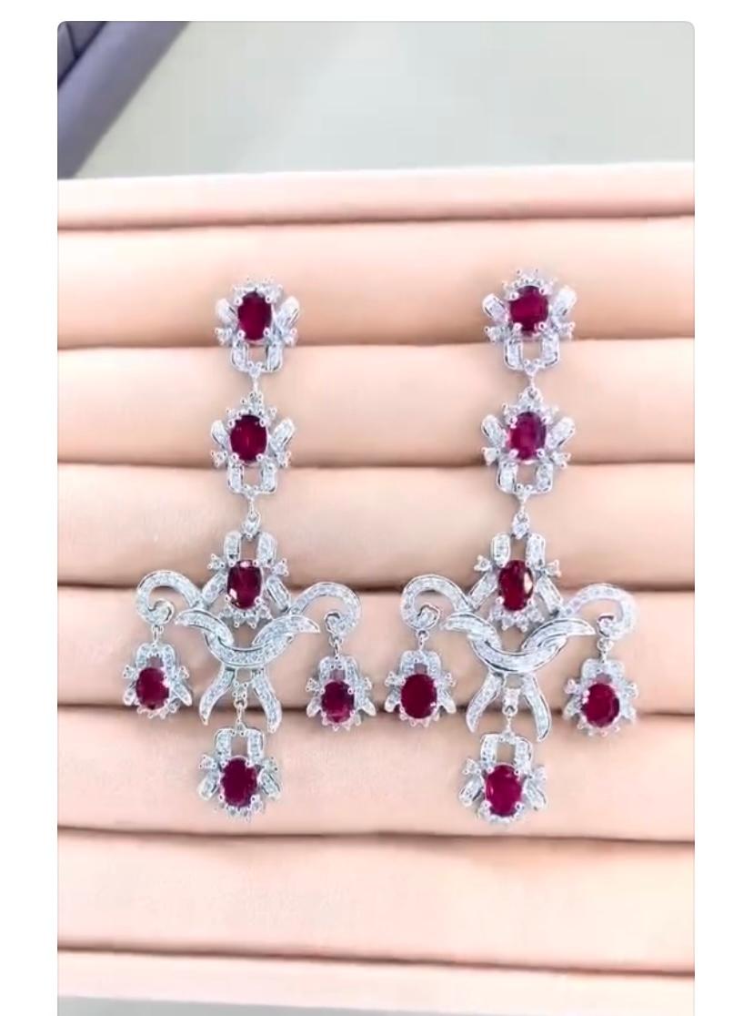 An exquisite Rubies and Diamonds pair of earrings, in original and particular design, so elegant and refined.
These aren't just earrings, they're a statement, a conversation, and a little slice of unforgettable style.
Whether paired with a classic