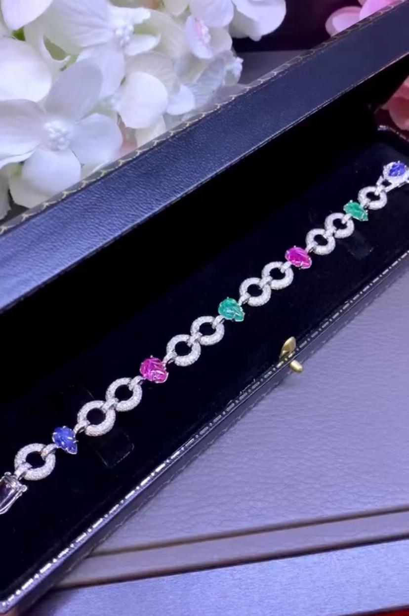 AIG Certificado 13.30 Ct Esmeraldas Talladas Rubíes Zafiros Diamantes 3.70 Ct  Fije en venta 5