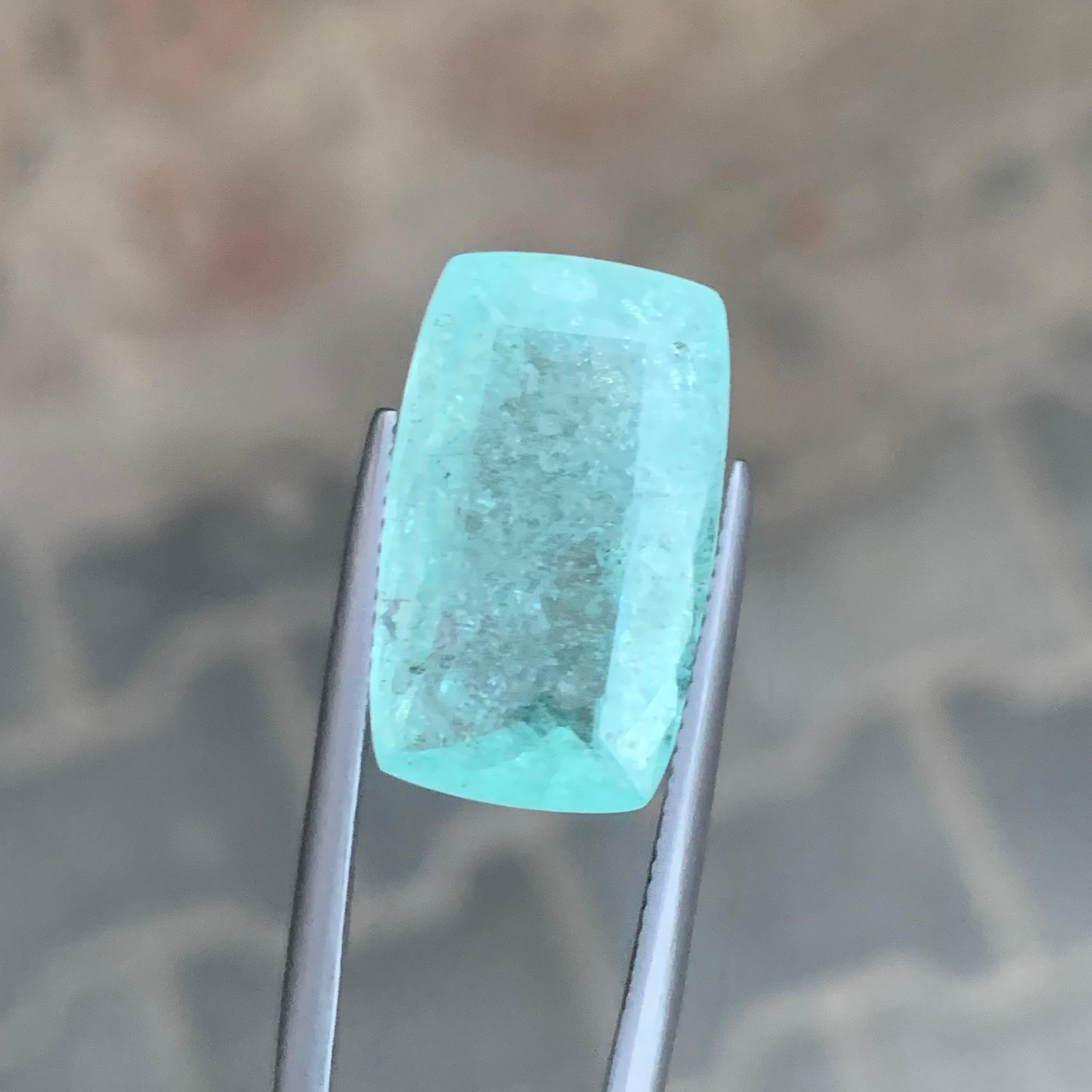 AIG Certified 13.80 Carat Natural Loose Paraiba Tourmaline Cushion Cut Gemstone In New Condition For Sale In Peshawar, PK