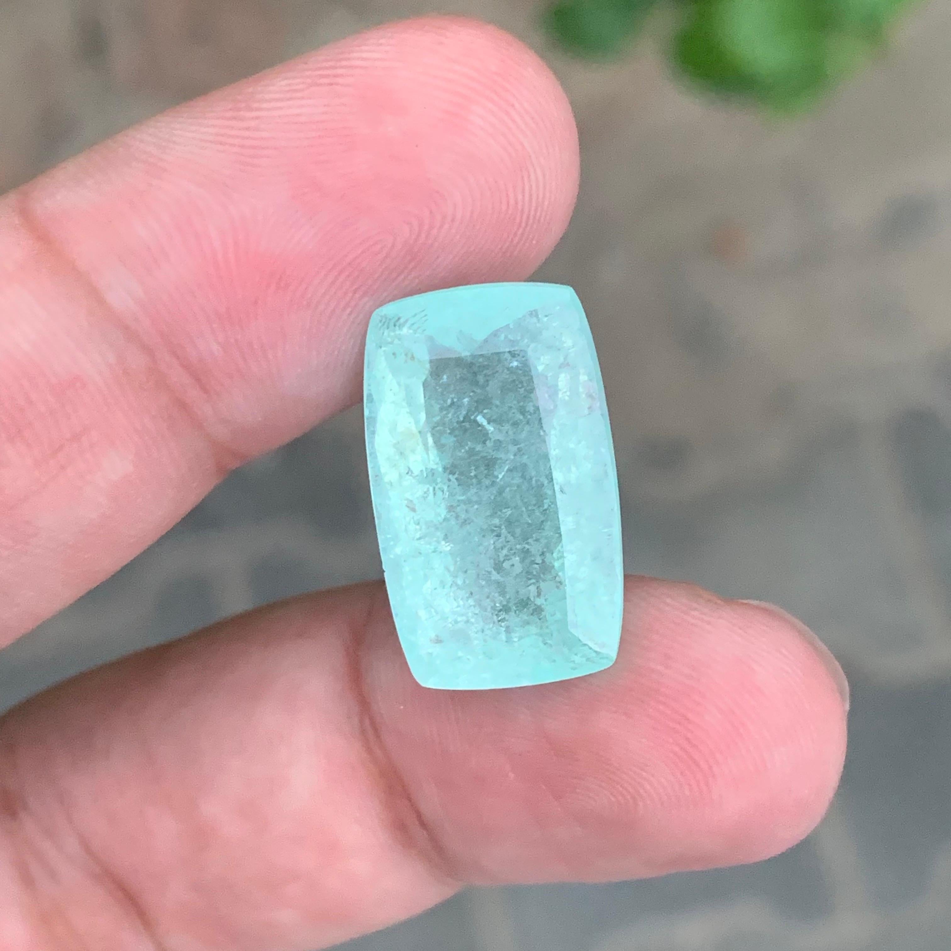 AIG Certified 13.80 Carat Natural Loose Paraiba Tourmaline Cushion Cut Gemstone For Sale 1