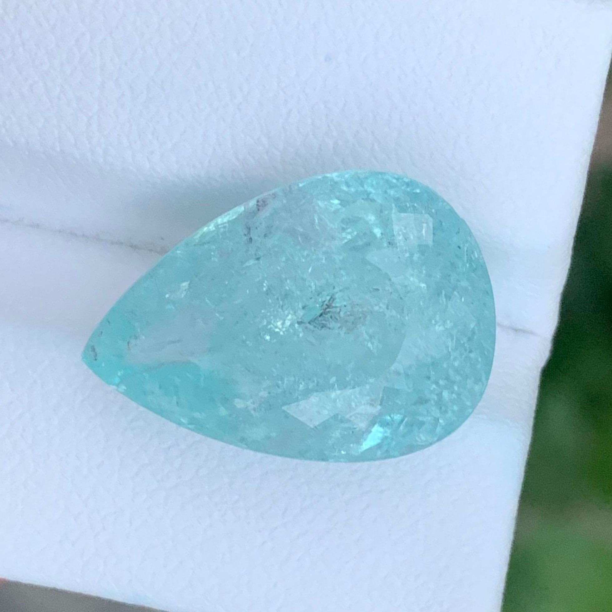 AIG zertifiziert 14.81 Karat natürliche lose Paraiba Turmalin Birne Form Edelstein im Angebot 4