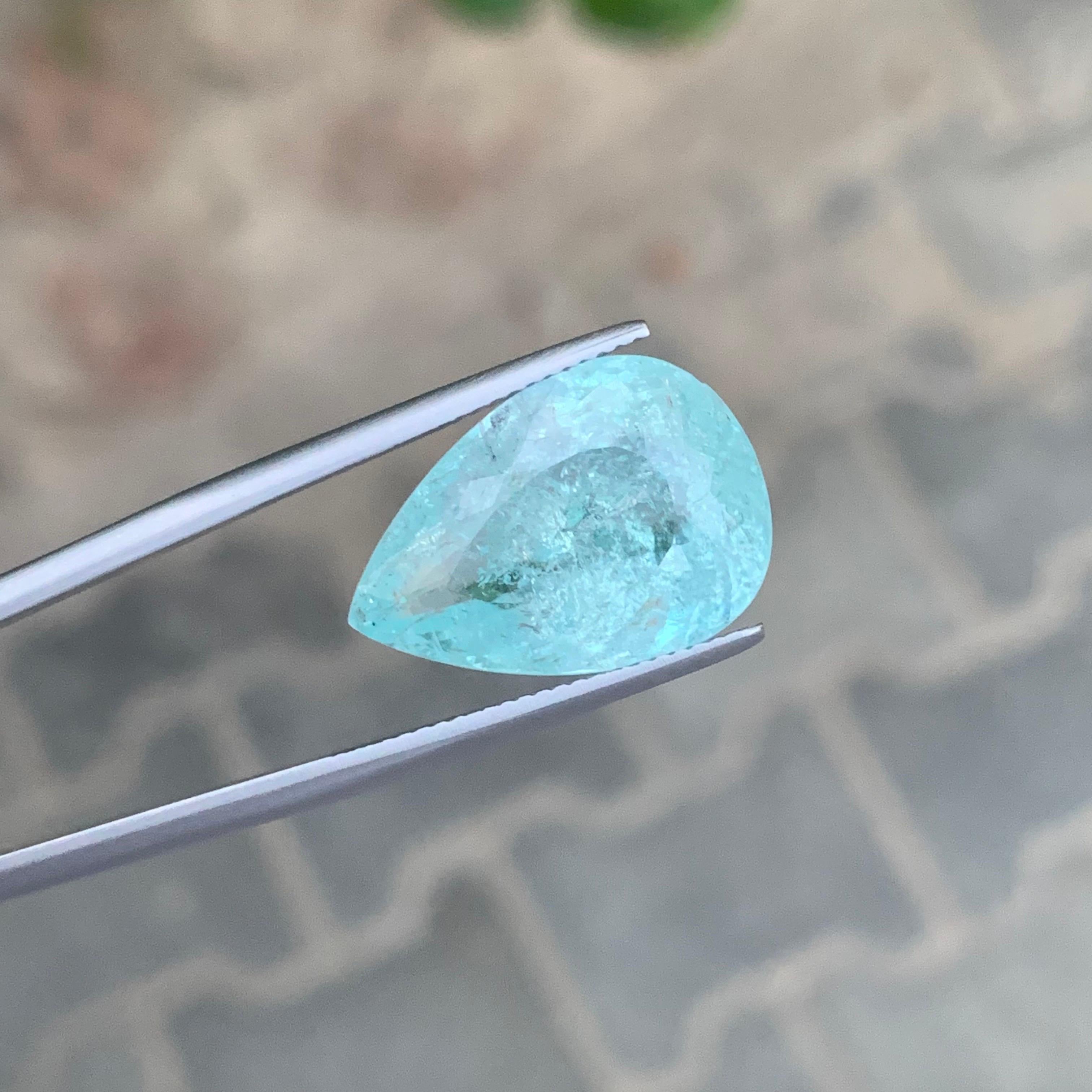 AIG zertifiziert 14.81 Karat natürliche lose Paraiba Turmalin Birne Form Edelstein (Arts and Crafts) im Angebot
