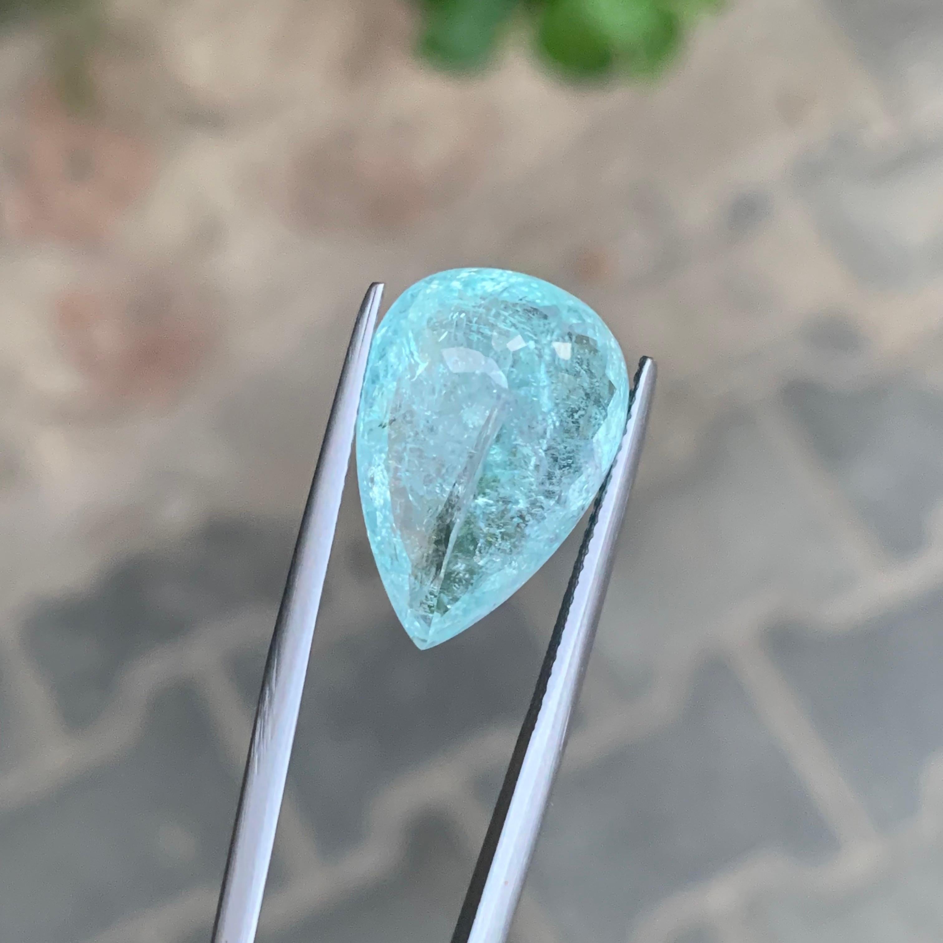 AIG zertifiziert 14.81 Karat natürliche lose Paraiba Turmalin Birne Form Edelstein im Zustand „Neu“ im Angebot in Peshawar, PK