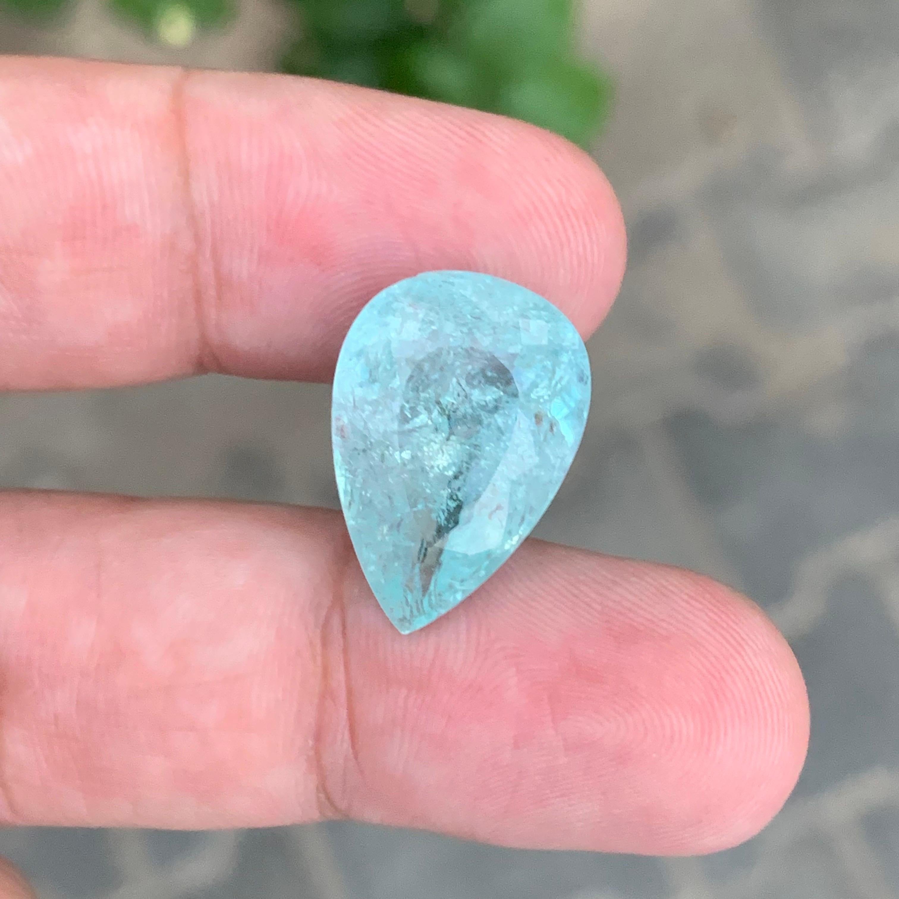 AIG zertifiziert 14.81 Karat natürliche lose Paraiba Turmalin Birne Form Edelstein im Angebot 2