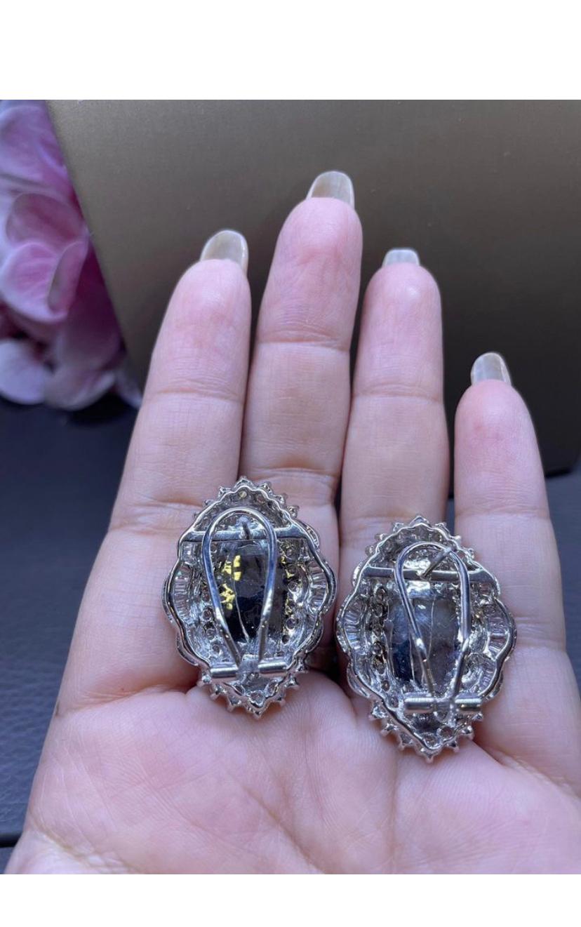 AIG Certified 15.51  Ct of Burma Rubies  4.90 Ct Diamonds 18k Gold Earrings  For Sale 1