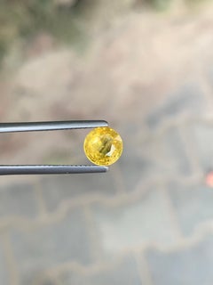 AIG Certified 1.63 Carat Natural Loose Yellow Sapphire Round Cut Gemstone