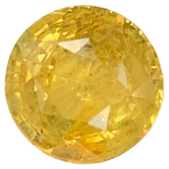 Zaffiro giallo sciolto naturale da 1,63 carati con taglio rotondo certificato AIG in vendita
