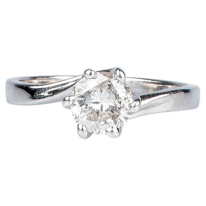 AIG certified 1.65 carat round brillant cut diamond ring  For Sale
