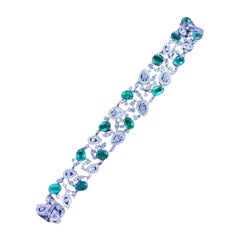 Esmeraldas de Zambia certificadas AIG de 16.62 ct  Pulsera de oro de 18 quilates con 10,82 quilates de diamantes