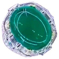 AIG Certified 18.00 Carat Zambian Emerald 3.80 Ct Diamonds 18K Gold Ring