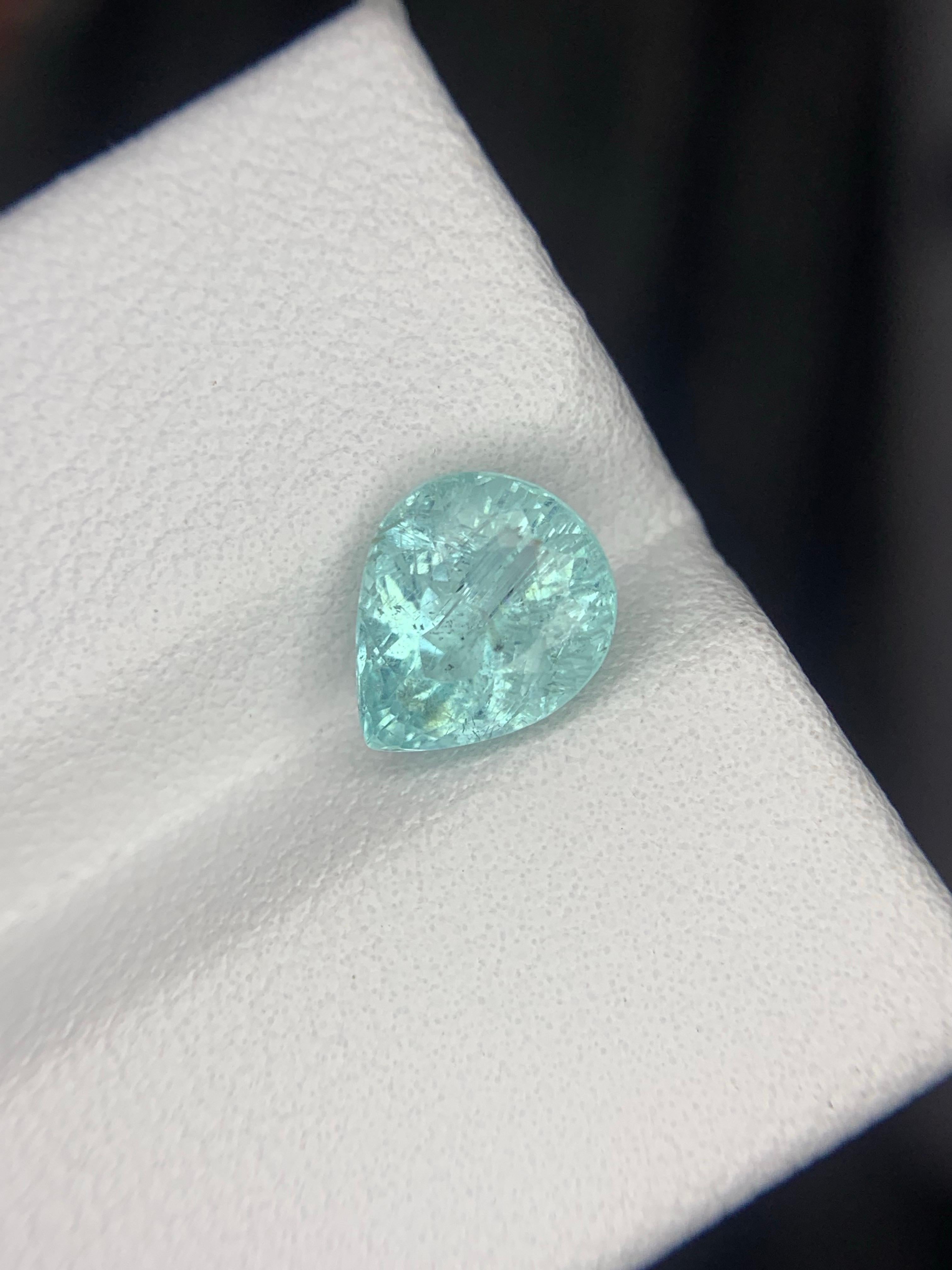 Gemma naturale sciolta di tormalina Paraiba a forma di pera certificata AIG da 1,89 carati in vendita 4