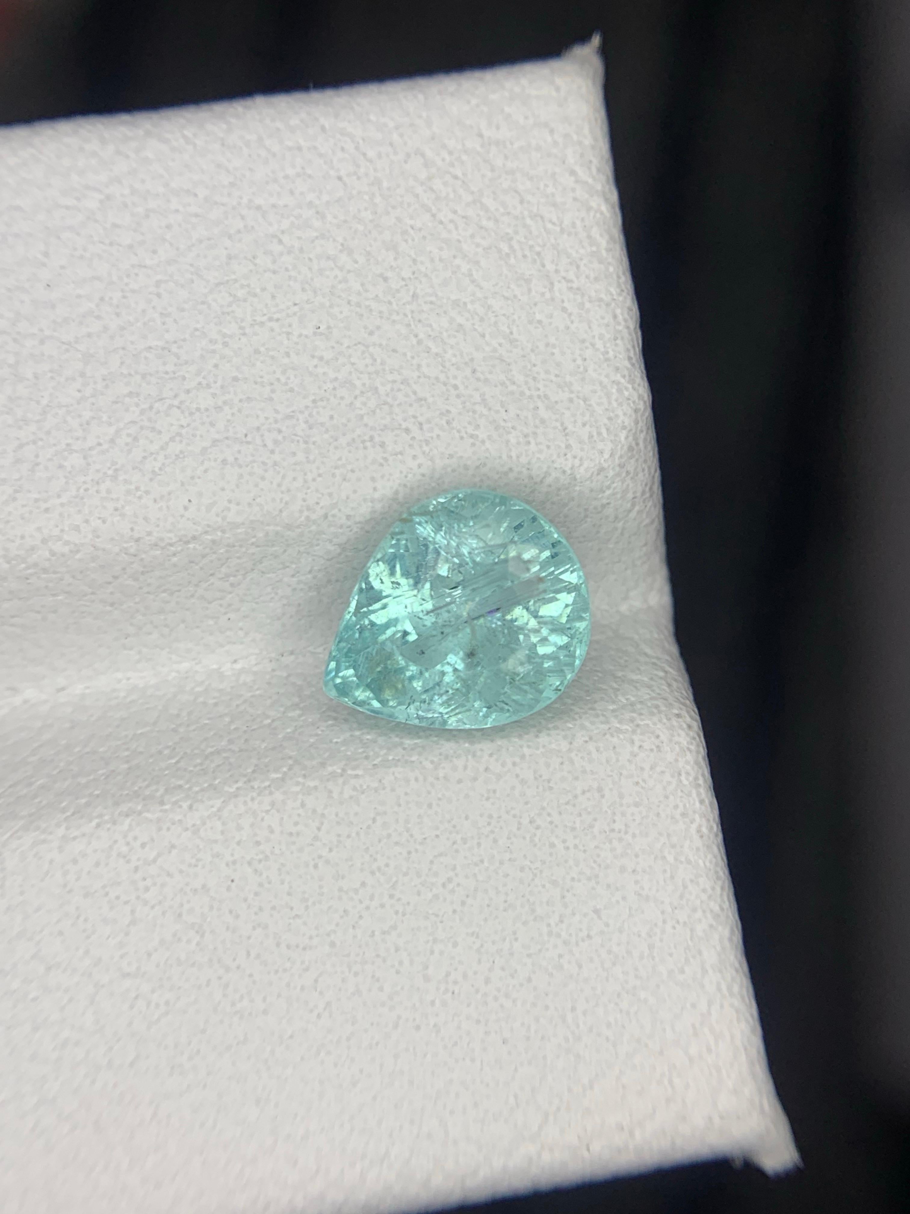 Gemma naturale sciolta di tormalina Paraiba a forma di pera certificata AIG da 1,89 carati in vendita 6