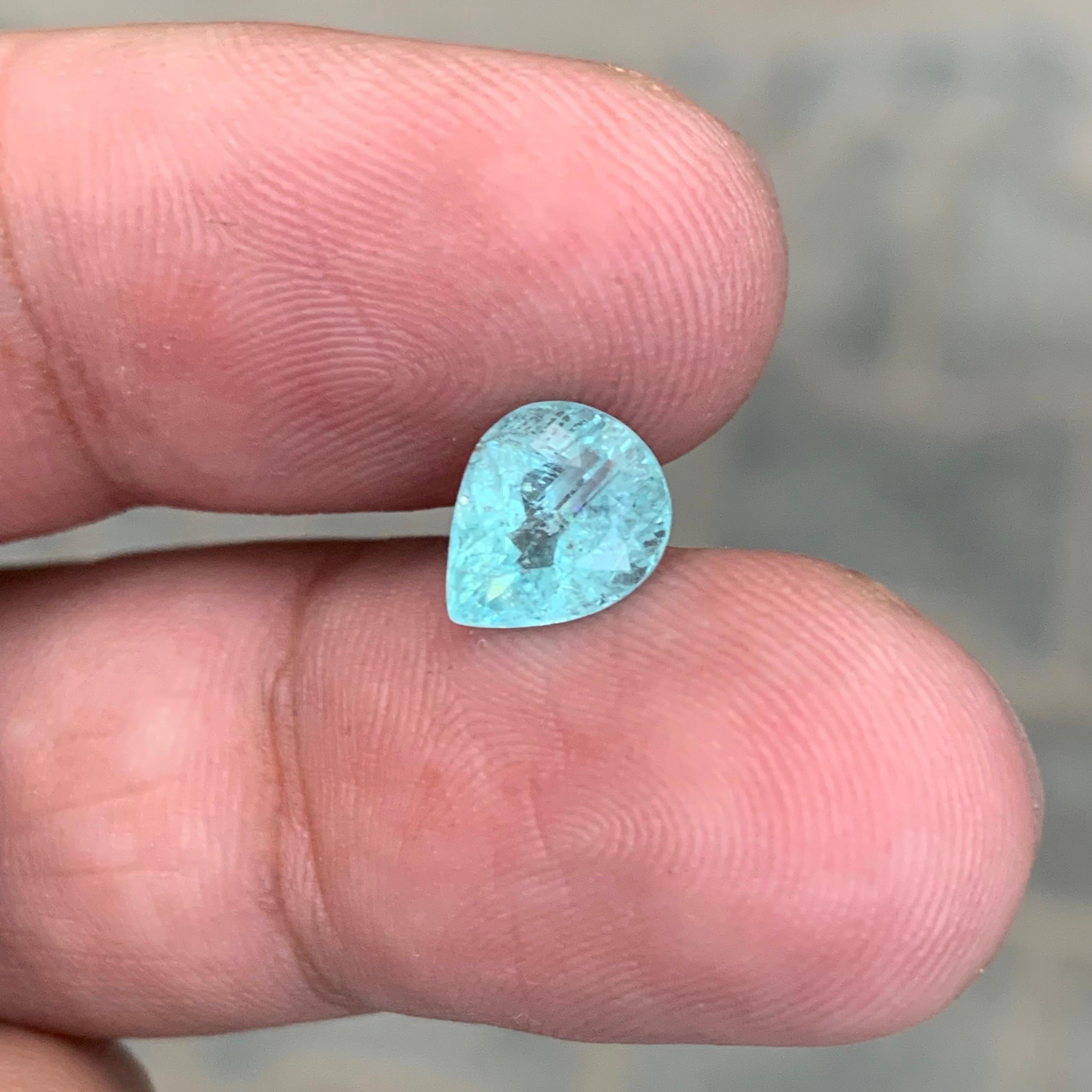 Gemma naturale sciolta di tormalina Paraiba a forma di pera certificata AIG da 1,89 carati in vendita 7