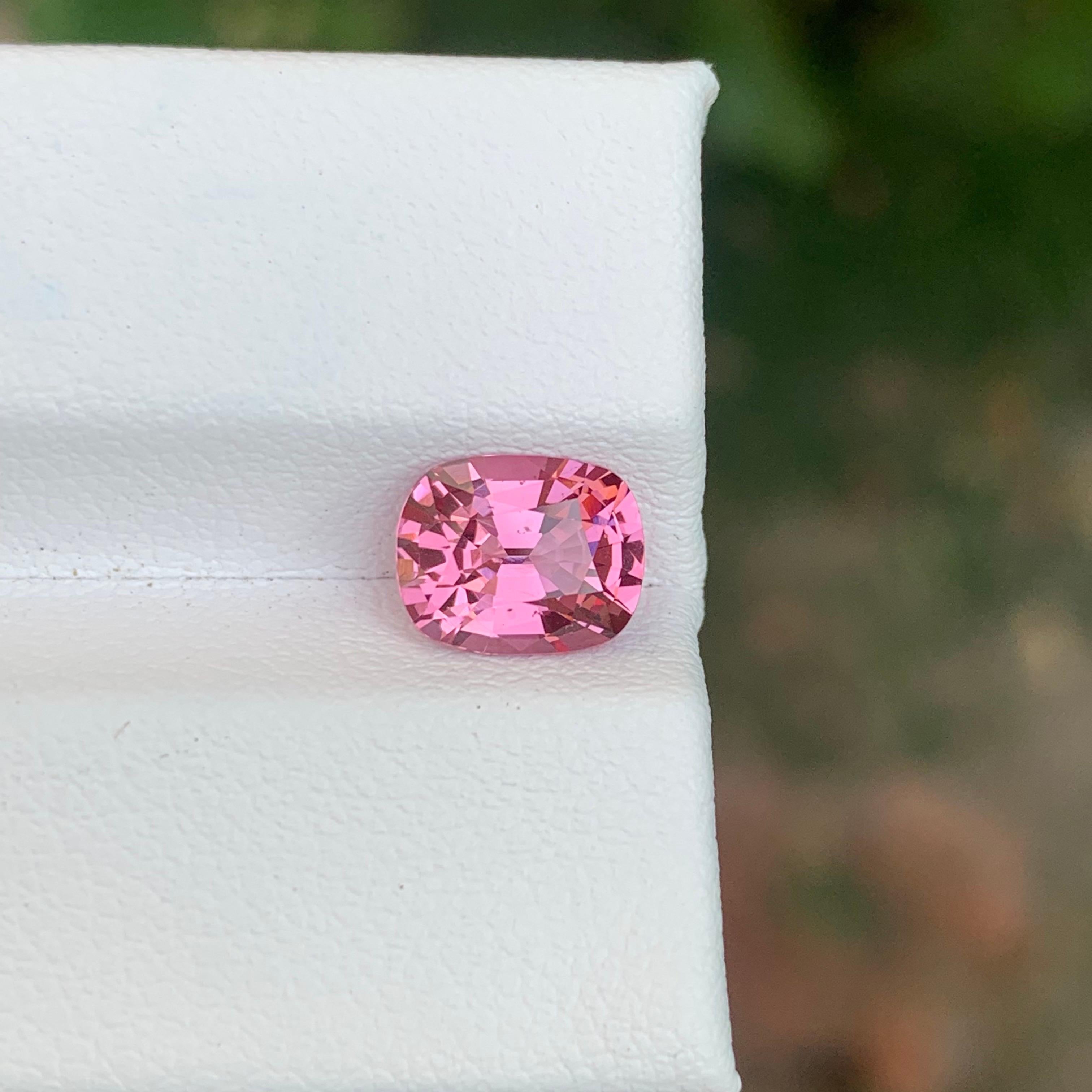 Faceted Pink Spinel

Weight: 1.91 Carat
Dimension: 8.24 x 6.61 x 4.49 Mm
Colour: Pink
Origin: Tanzania
Shape: Cushion 
Treatment: Non
Certificate: AIG Certificate available

Pink spinel is a captivating and vibrant gemstone known for its brilliant
