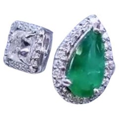 Esmeralda zambiana de 2,00 quilates certificada por AIG Anillo de diamantes de 1,00 quilates certificado por GIA