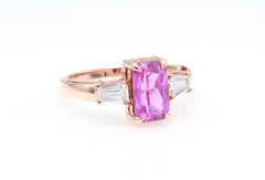 AIG Certified 2.02 Carat Natural Pink Sapphire Diamond Ring