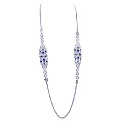 Zaffiri di Ceylon certificati AIG da 20.35 carati  Collana in oro 18K con 17,76 ct di diamanti