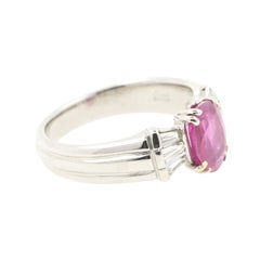 AIG Certified 2.05 Carat Natural Ruby and Diamonds on 18 Karat White Gold Ring