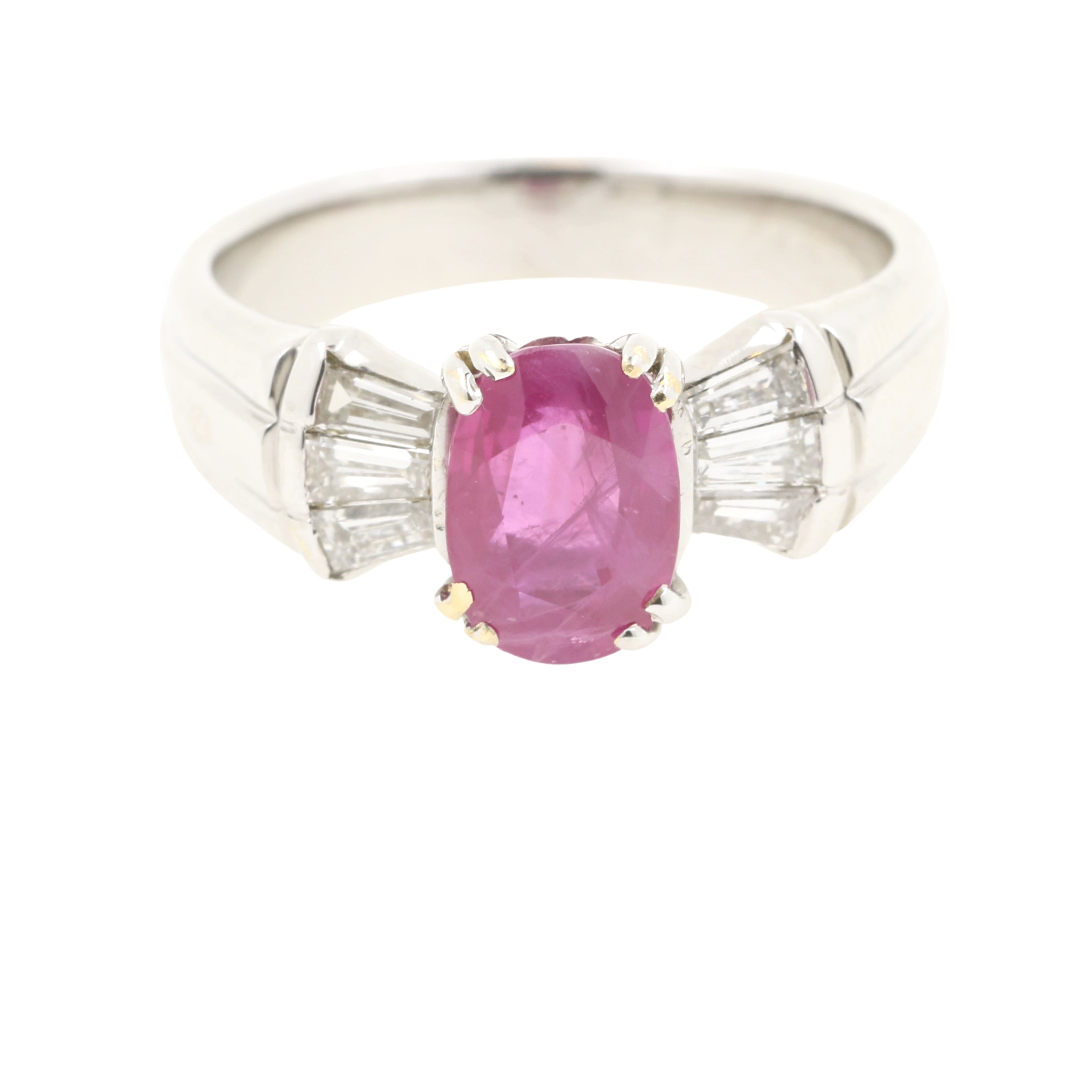 Gold ring 14Kt Vintage 2,35Gr Synthetic Ruby