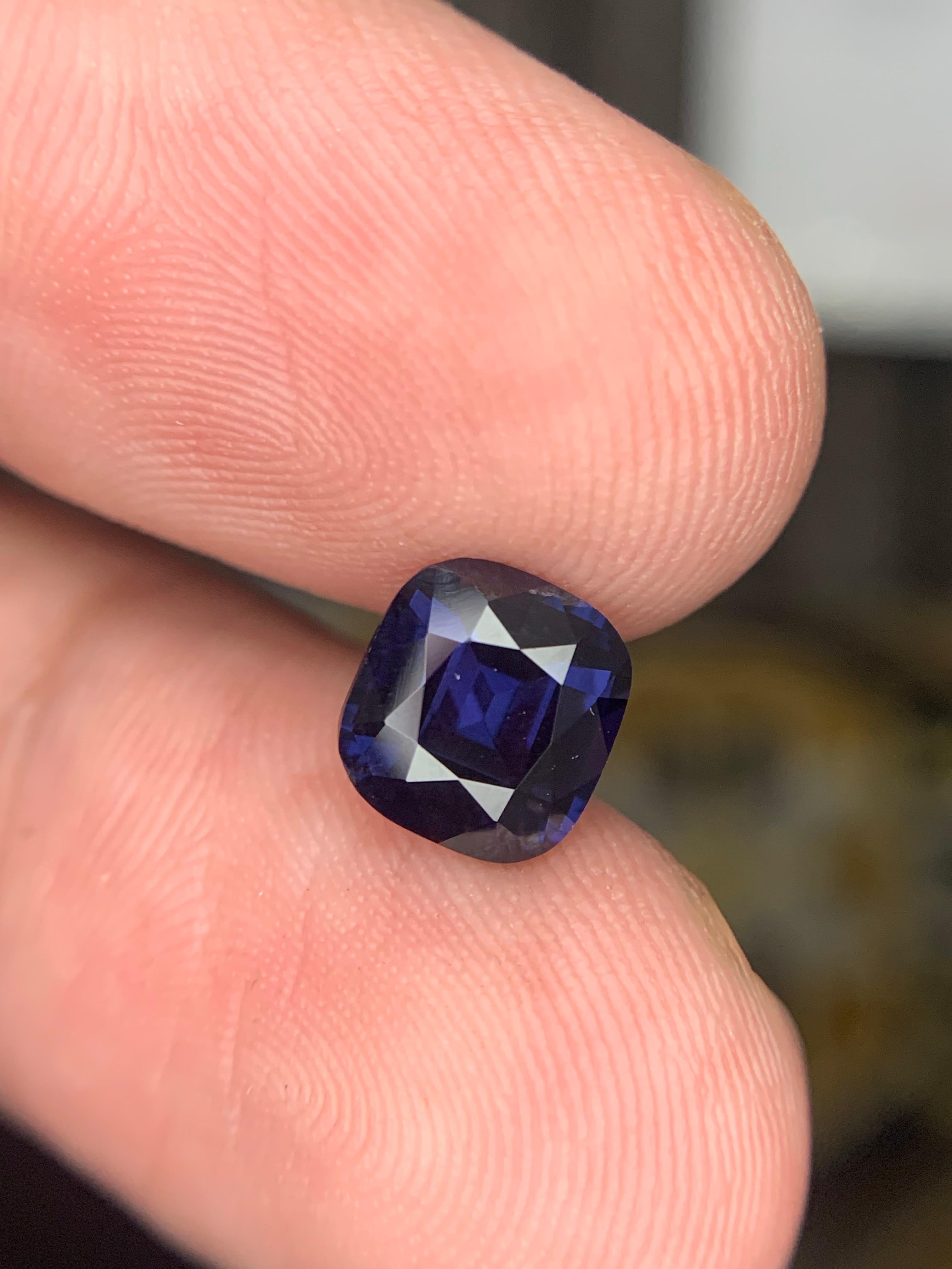 AIG zertifiziert 2,11 Karat natürliche lose Kobalt Spinell Kissenschliff Edelstein im Angebot 6