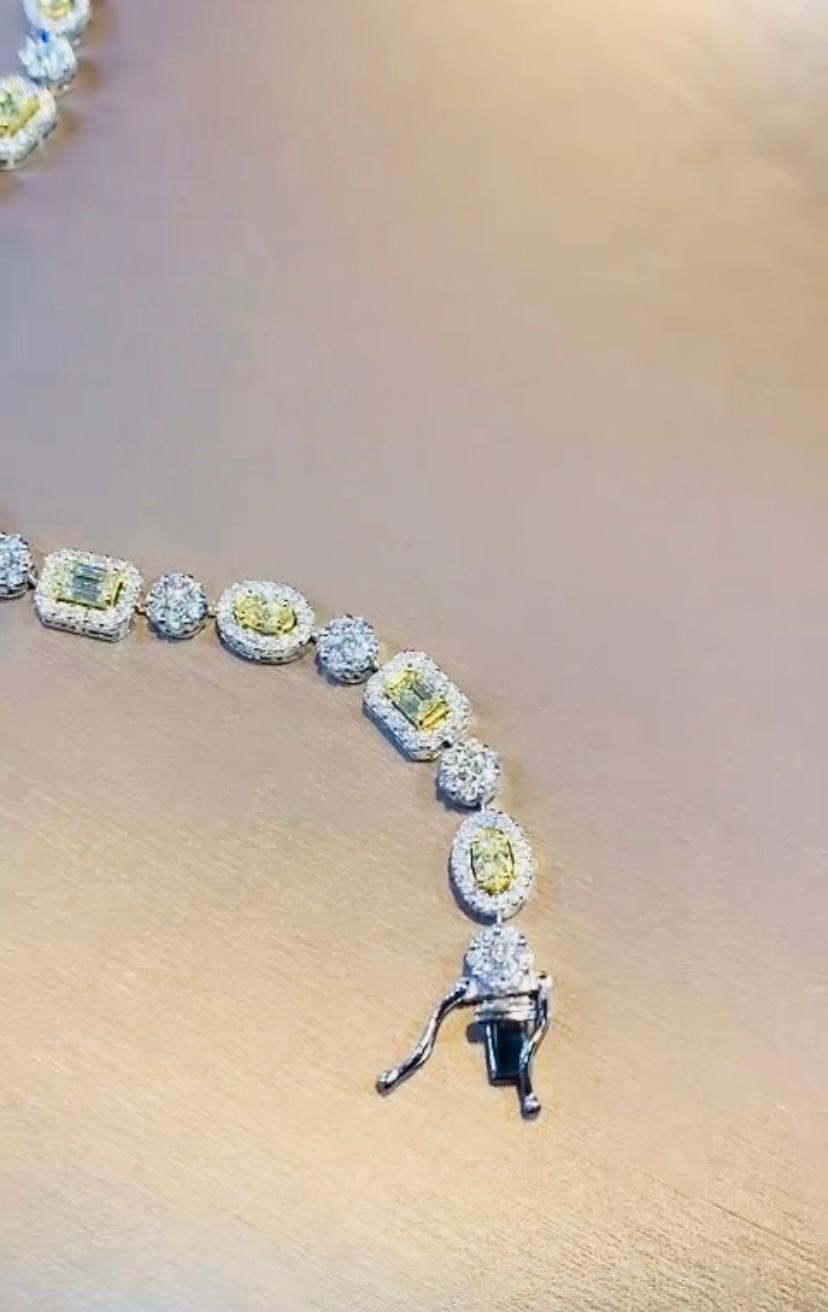 Diamants jaunes fantaisie de 2,17 carats certifiés AIG  2.40 Ct Diamants Bracelet en or 18k en vente 4