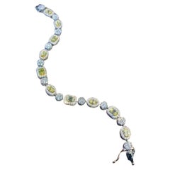 Diamanti gialli fantasia certificati AIG da 2,17 carati  Bracciale in oro 18 carati con 2,40 carati di diamanti