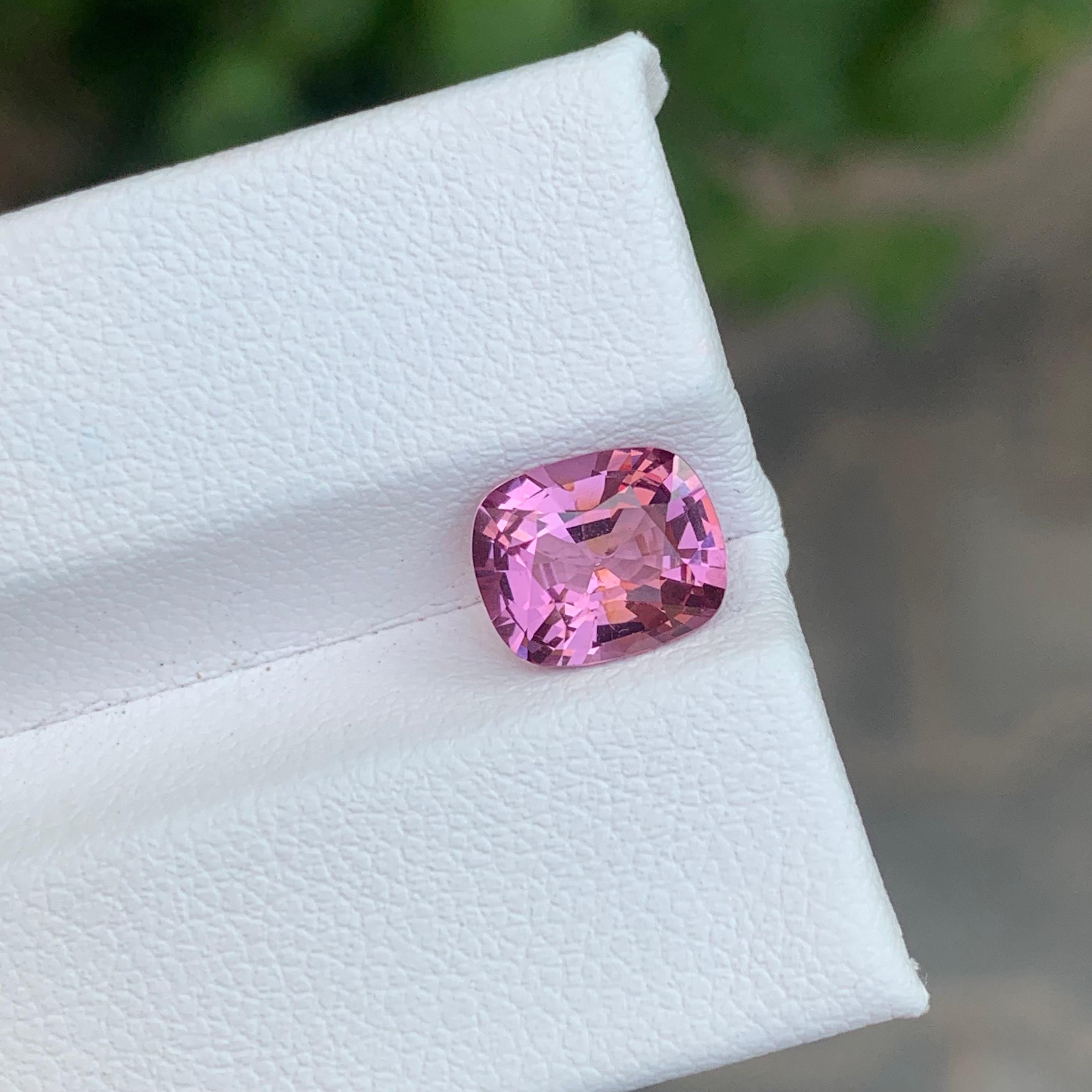 Faceted Pink Spinel

Weight: 2.19 Carat
Dimension: 8.53 x 7.02 x 4.65 Mm
Colour: Pink
Origin: Tanzania
Shape: Cushion
Treatment: Non
Certificate: AIG Certificate available

Pink spinel is a captivating and vibrant gemstone known for its brilliant
