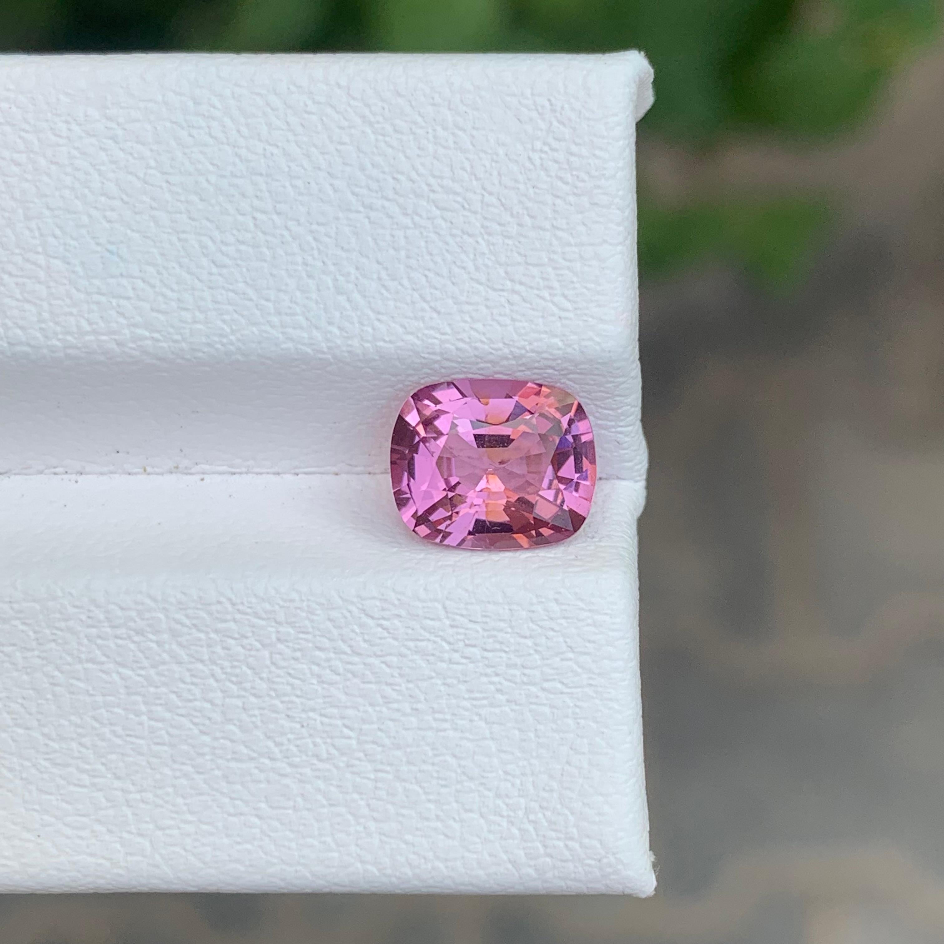 Arts and Crafts AIG Certified 2.19 Carat Natural Loose Pink Spinel Cushion Cut Gemstone For Sale