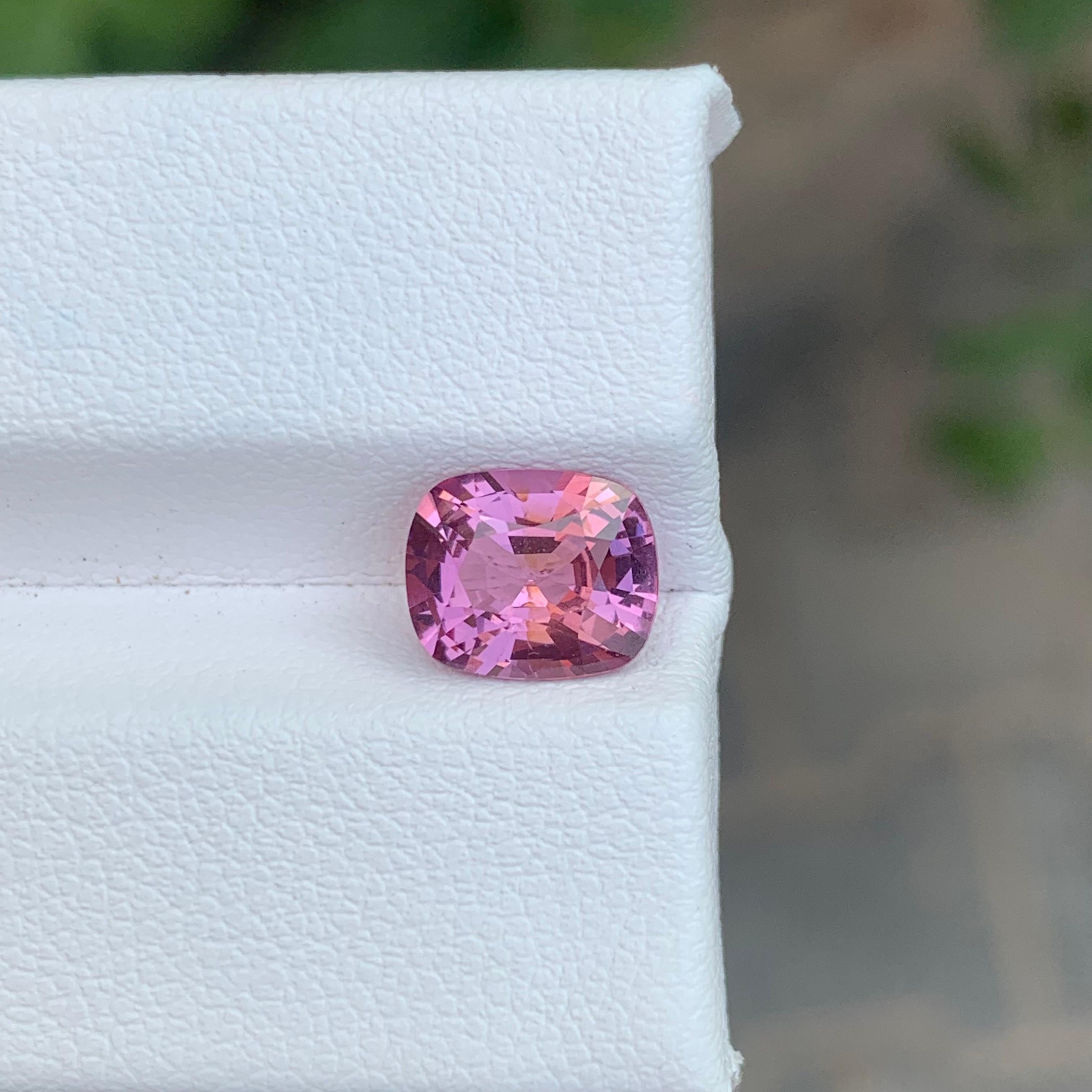Women's or Men's AIG Certified 2.19 Carat Natural Loose Pink Spinel Cushion Cut Gemstone For Sale