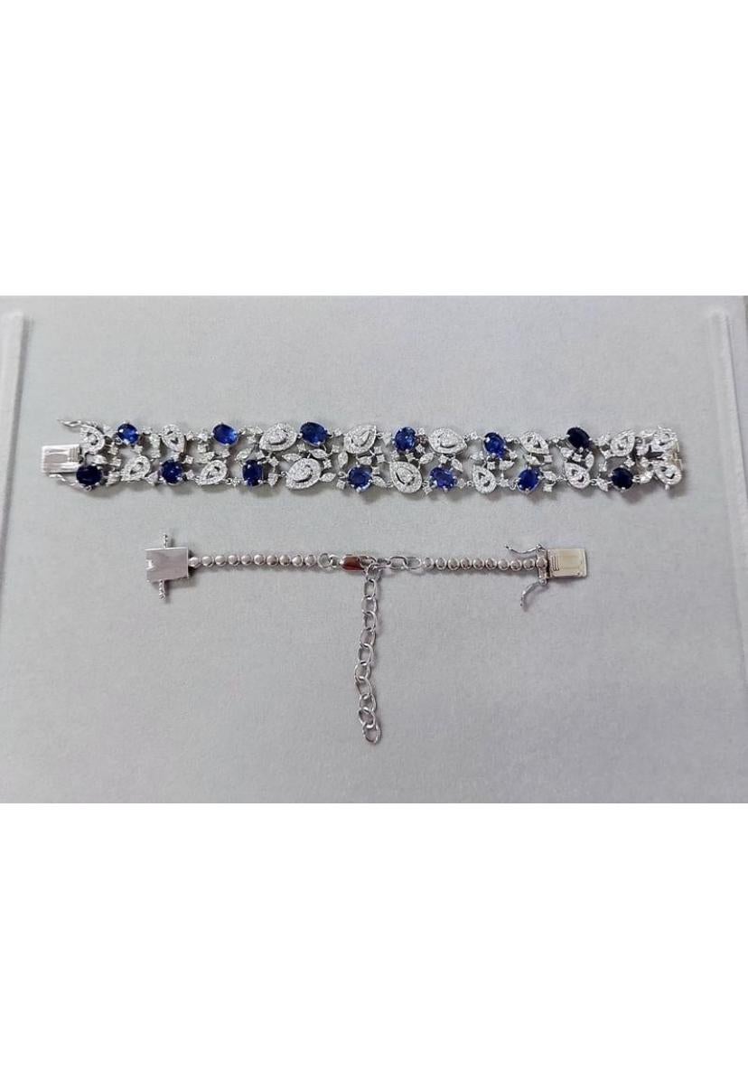 De las mujeres Zafiros de Ceilán certificados AIG de 22.00 qt  Gargantilla/Pulsera Oro 18k Diamantes 10 Quilates en venta