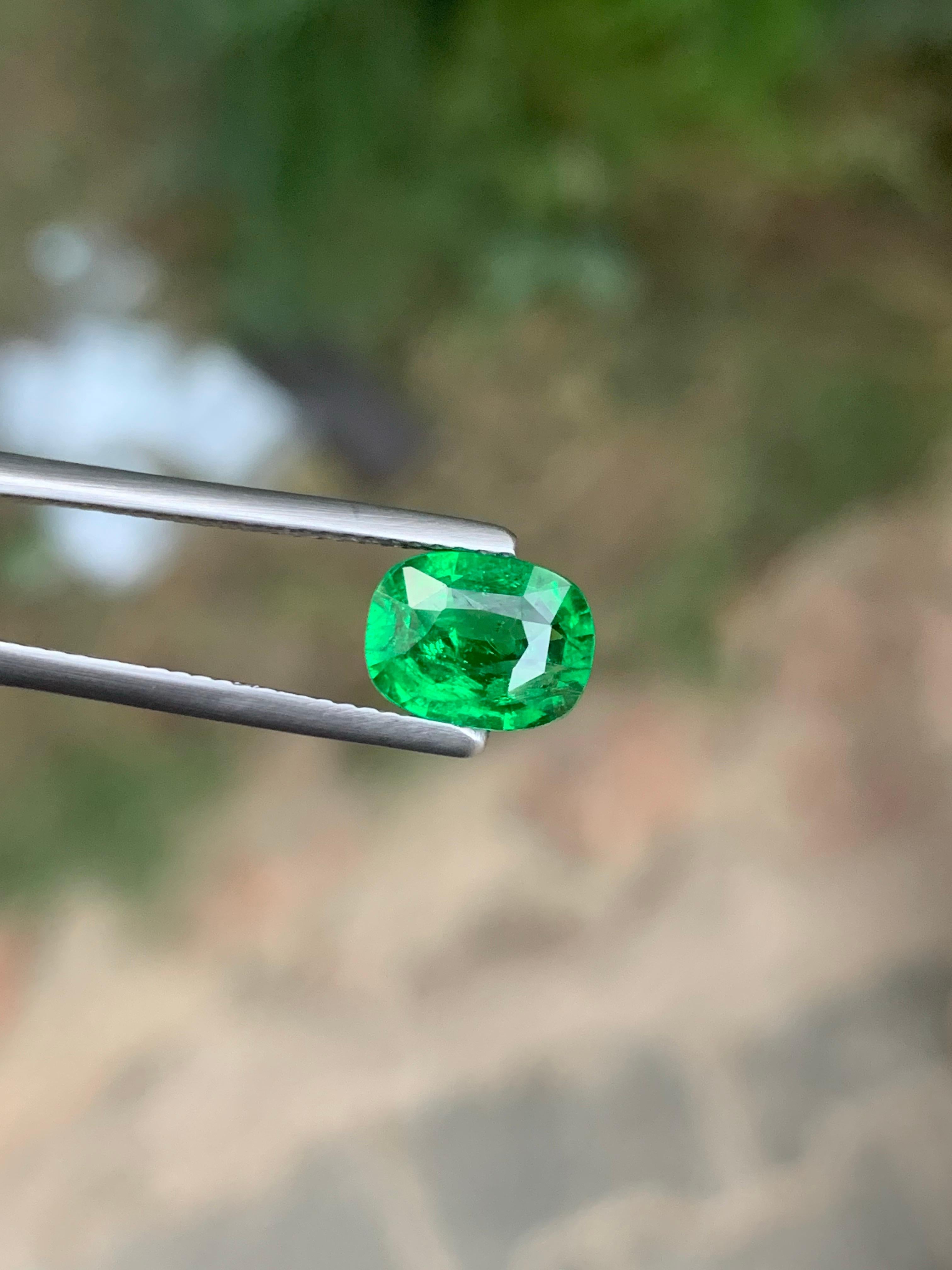 AIG Certified 2.32 Carat Natural Loose Tsavorite Garnet Cushion Cut Gemstone (pierre précieuse de taille coussin) en vente 4