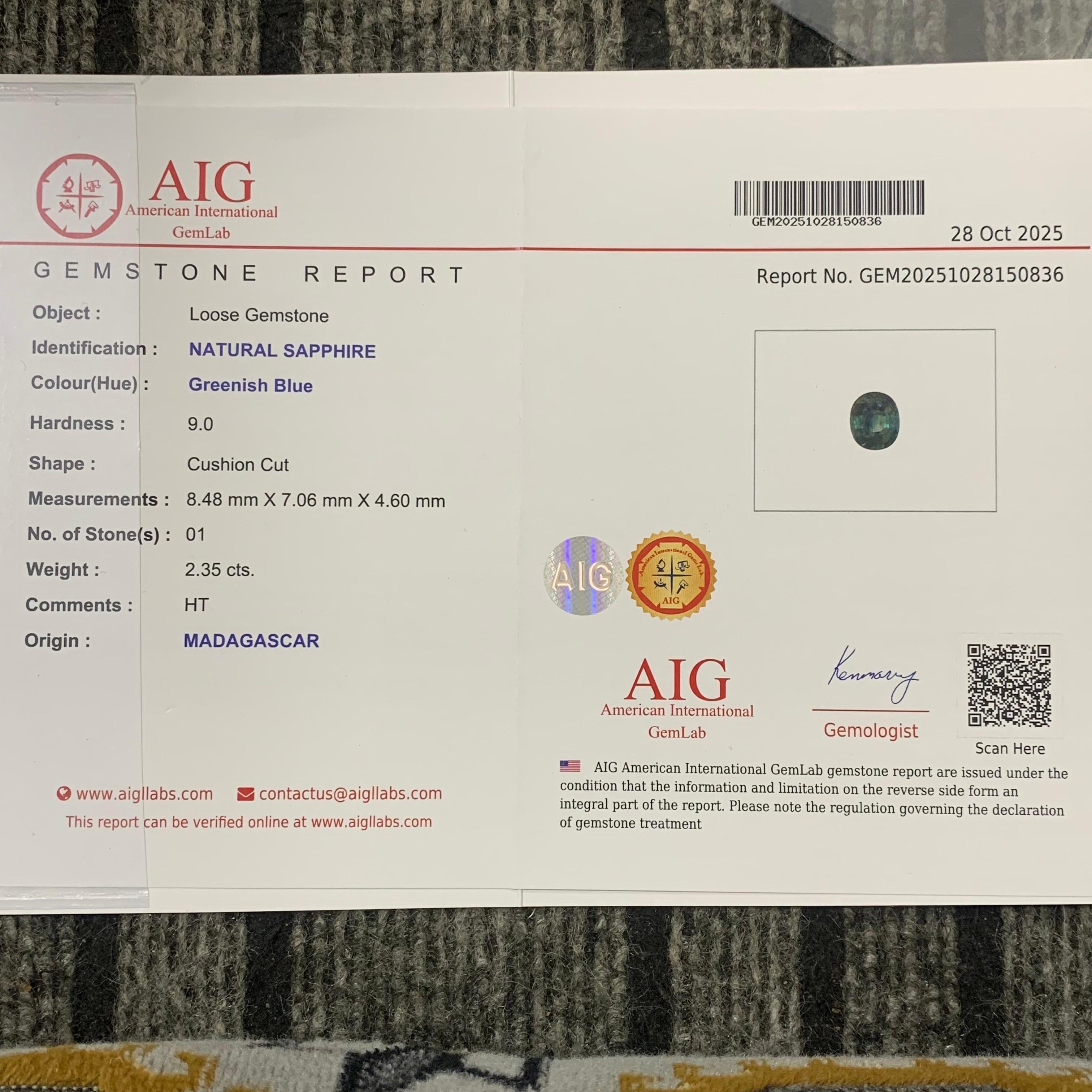 AIG zertifiziert 2,35 Karat natürlichen losen Saphir Edelstein aus Madagaskar, Afrika im Angebot 13